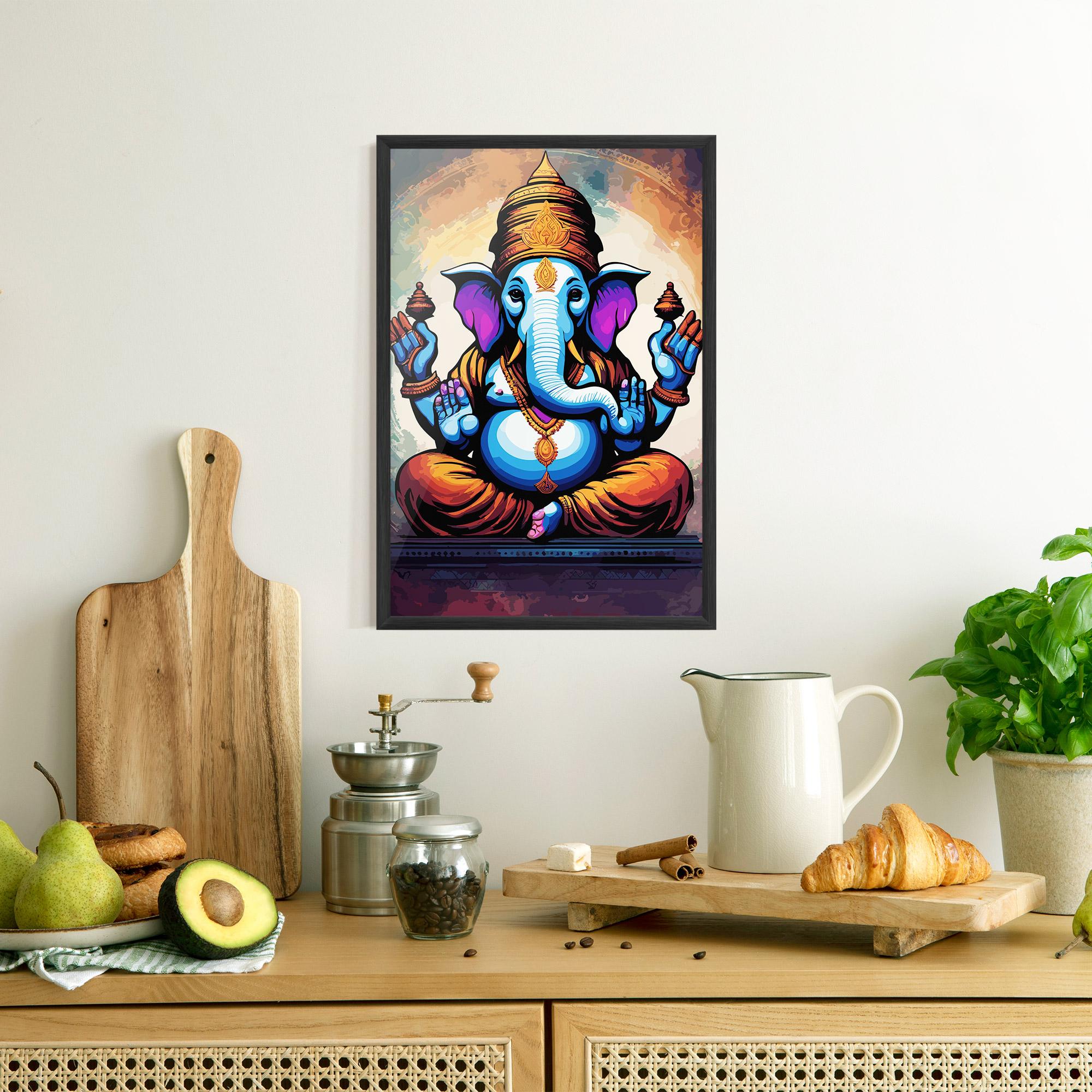 Gerahmte Poster Ganesh Colorful mockup 8