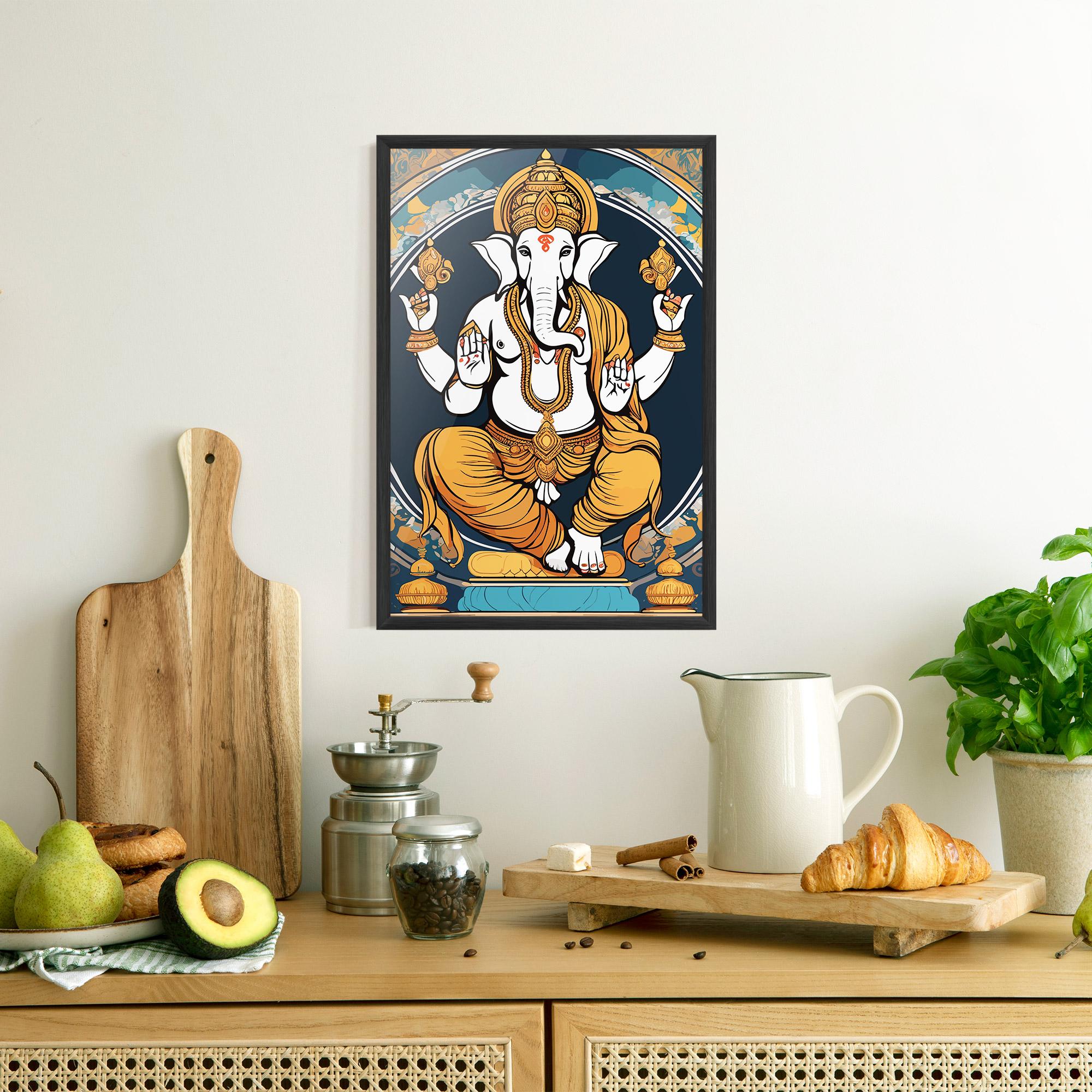 Gerahmte Poster Gold Ganpati mockup 8