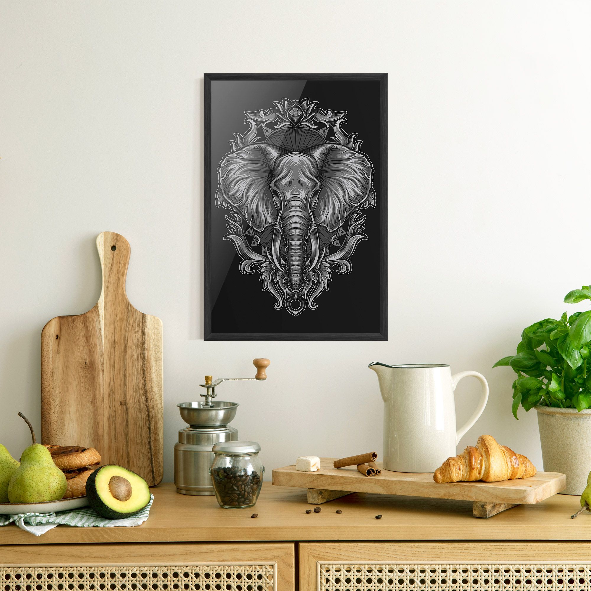 Grey Elephant Head mockup 8