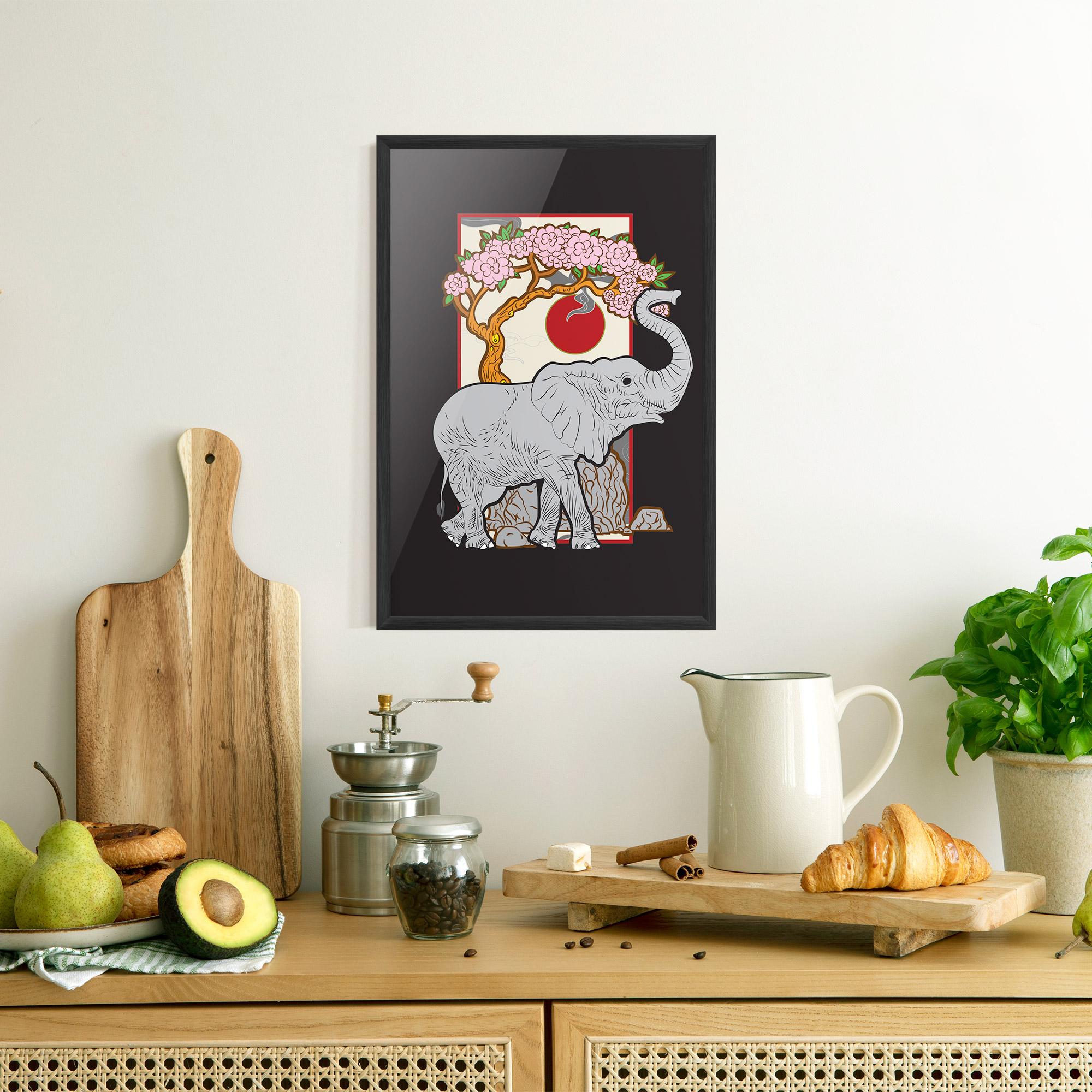 Gerahmte Poster Three Elephant mockup 8