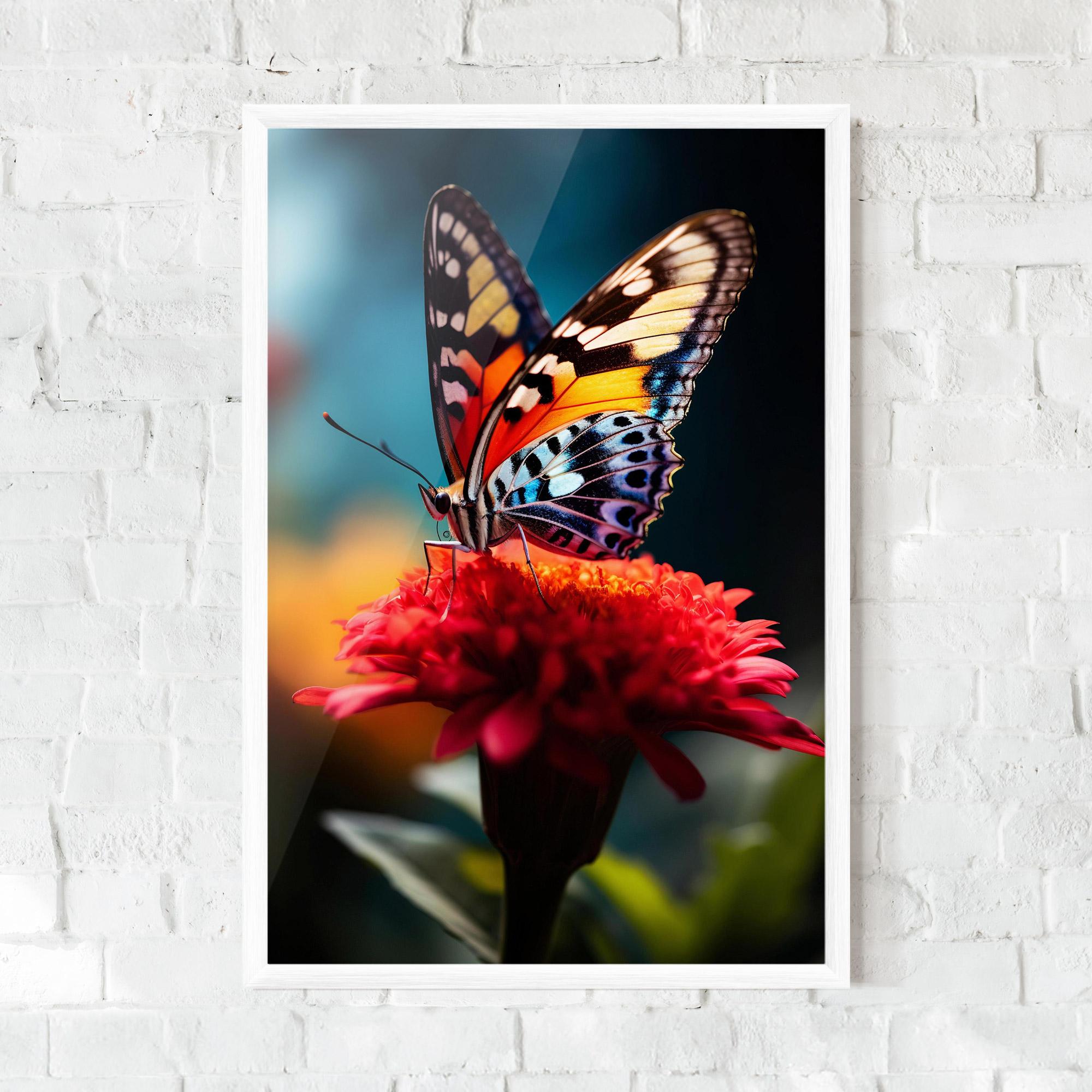 Gerahmte Poster Blue Yellow Butterfly mockup 0