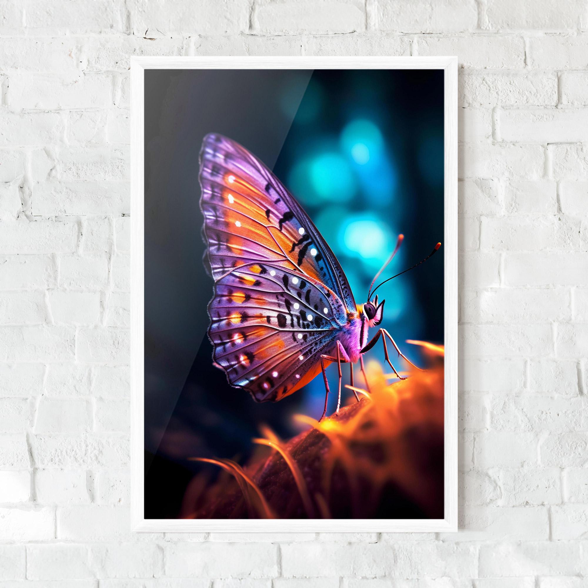 Gerahmte Poster Purple Orange Butterfly mockup 0