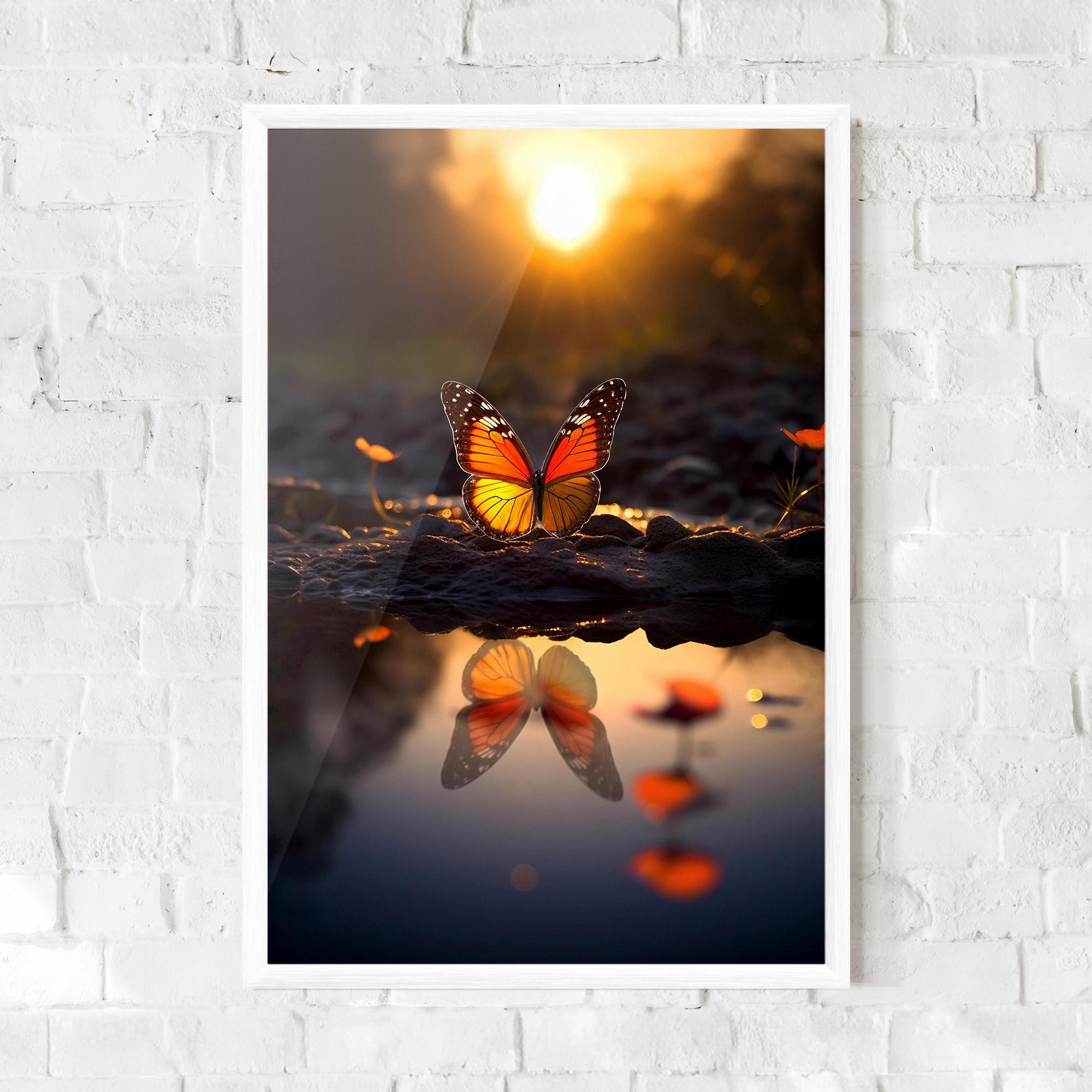 Gerahmte Poster Sun Water Butterfly mockup 0