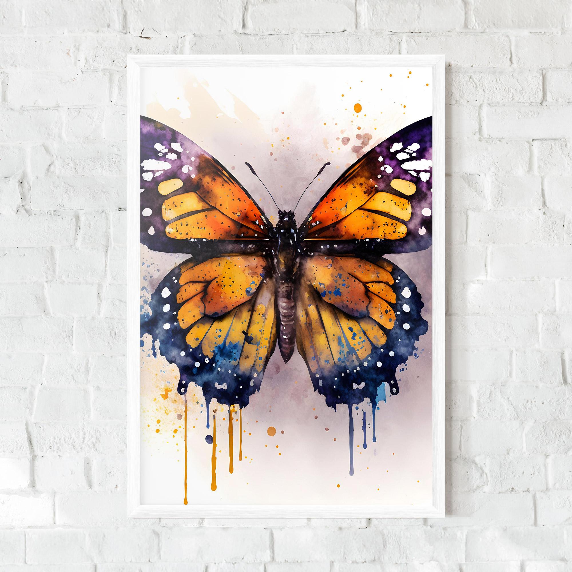 Gerahmte Poster Watercolor Butterfly mockup 0