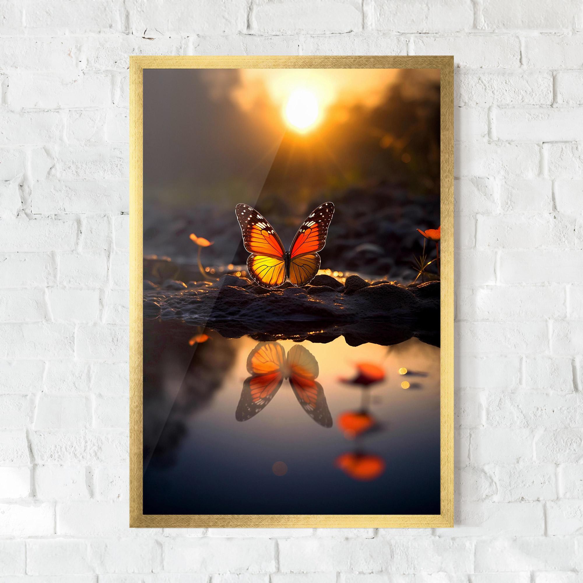 Gerahmte Poster Sun Water Butterfly mockup 0