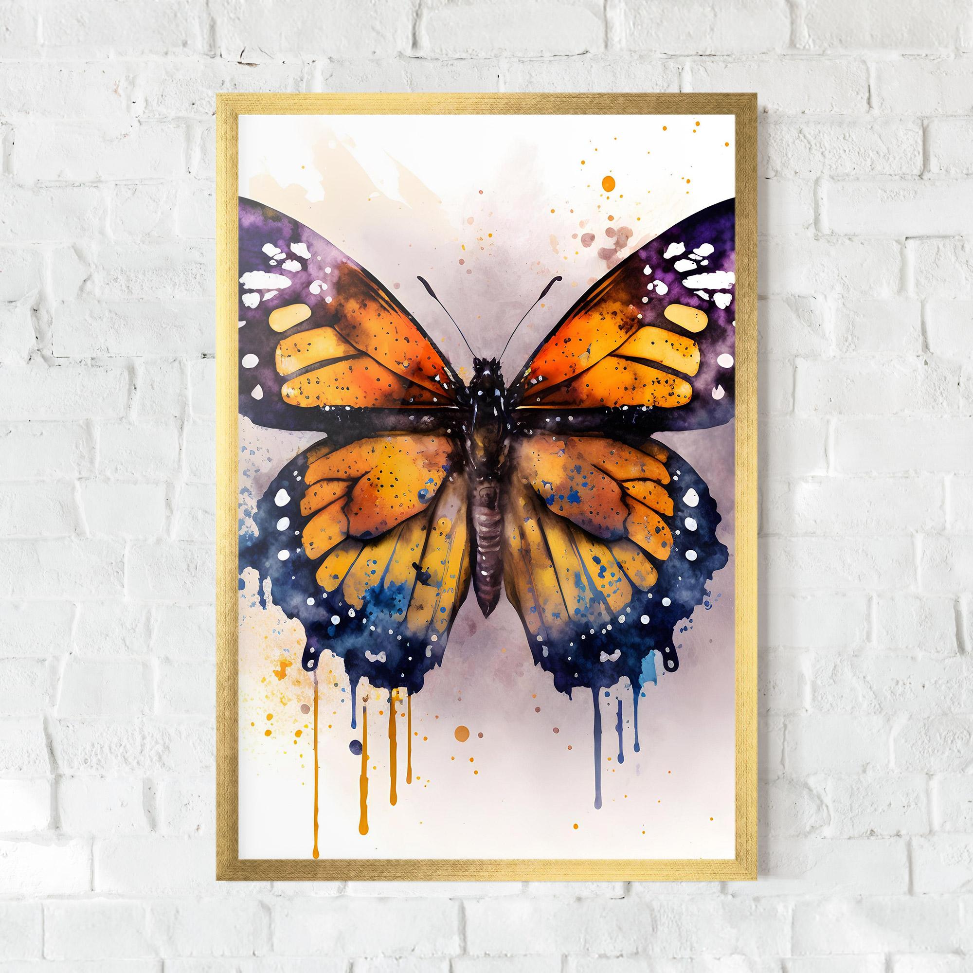 Gerahmte Poster Watercolor Butterfly mockup 0