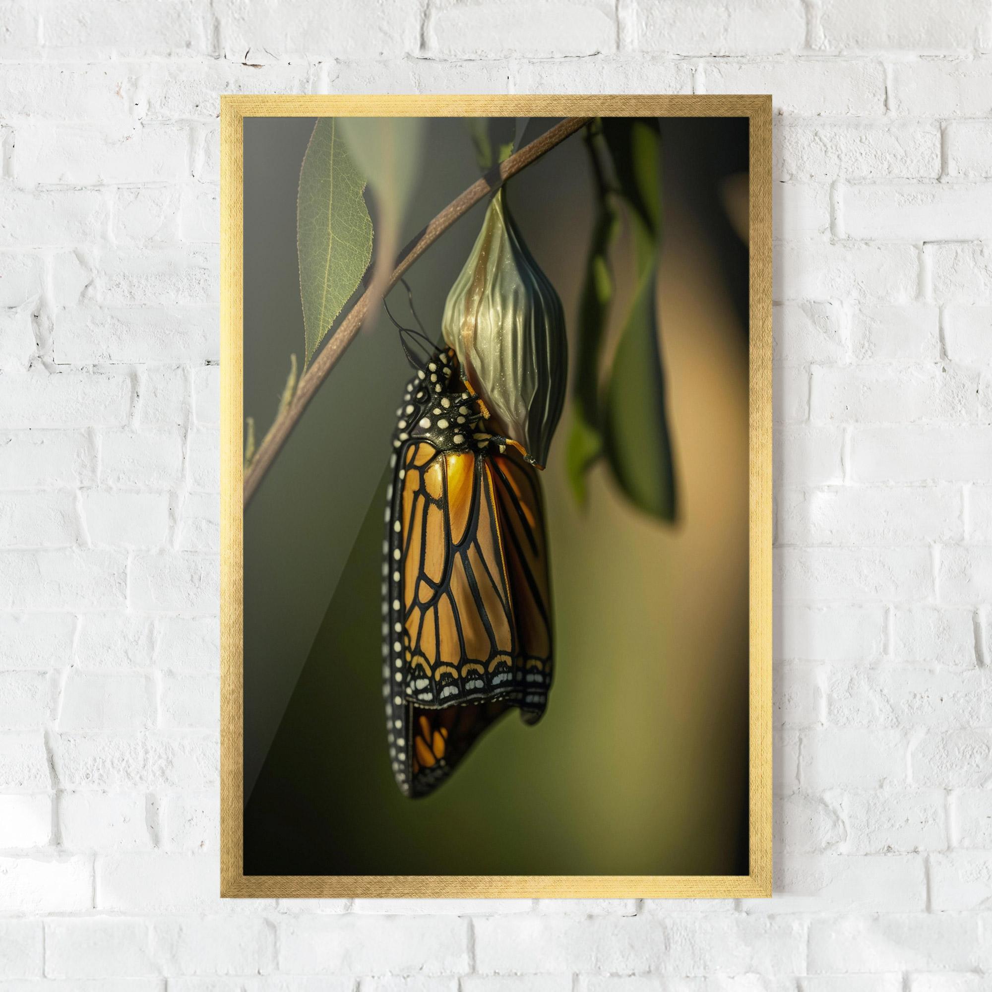 Gerahmte Poster Yellow Black Butterfly mockup 0