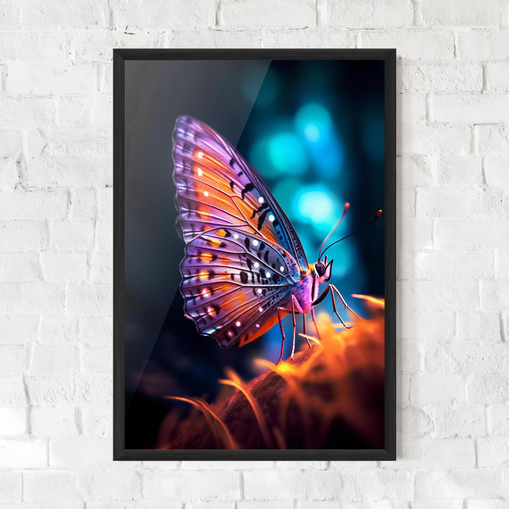 Gerahmte Poster Purple Orange Butterfly mockup 0