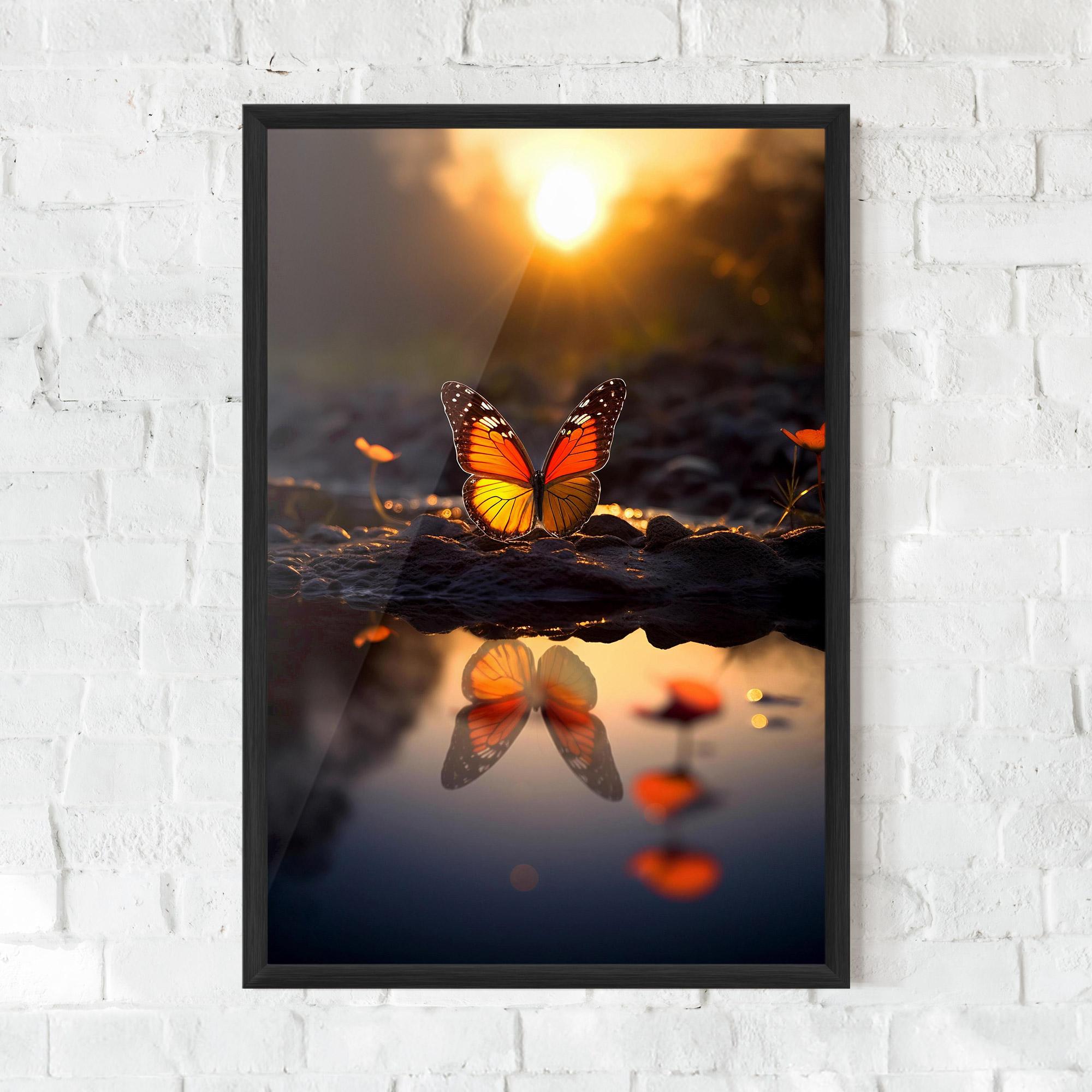 Gerahmte Poster Sun Water Butterfly mockup 0