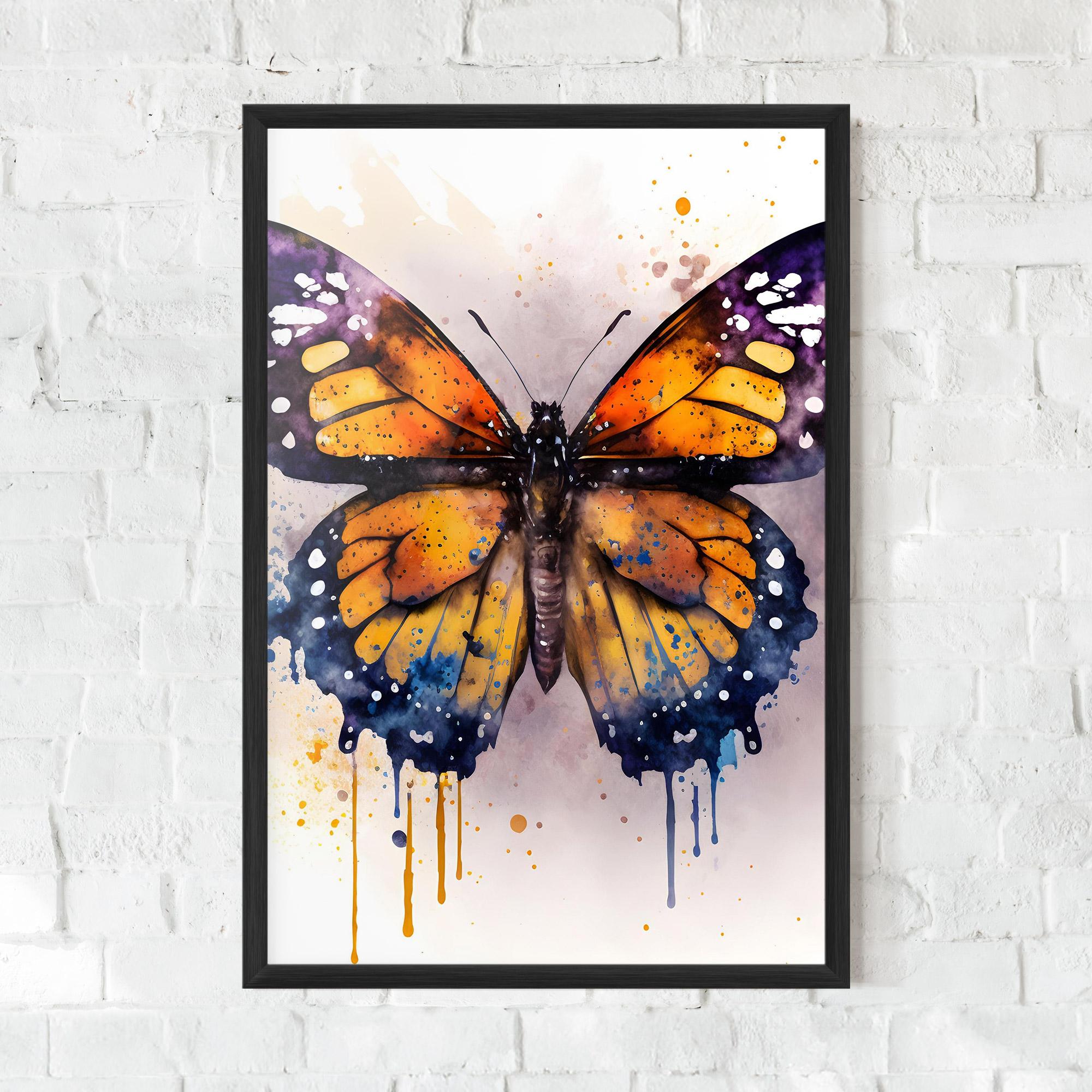 Gerahmte Poster Watercolor Butterfly mockup 0