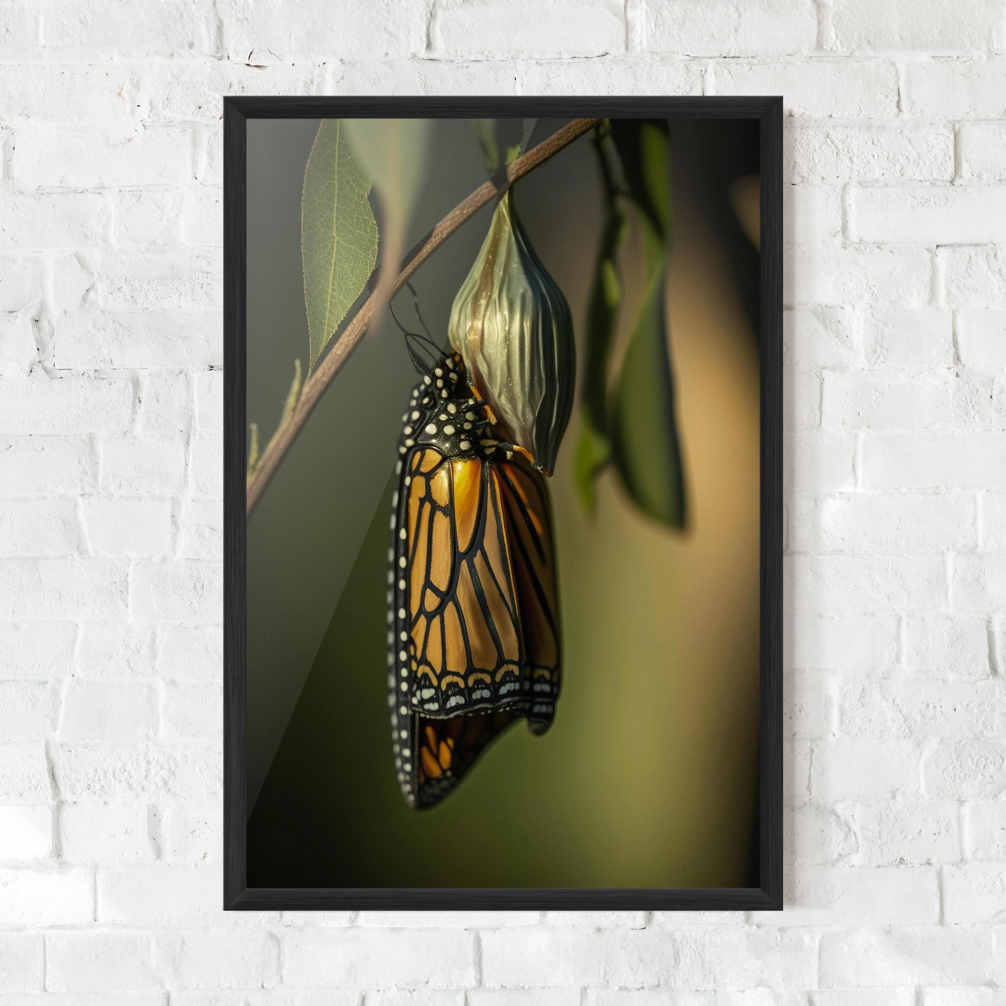 Gerahmte Poster Yellow Black Butterfly mockup 0