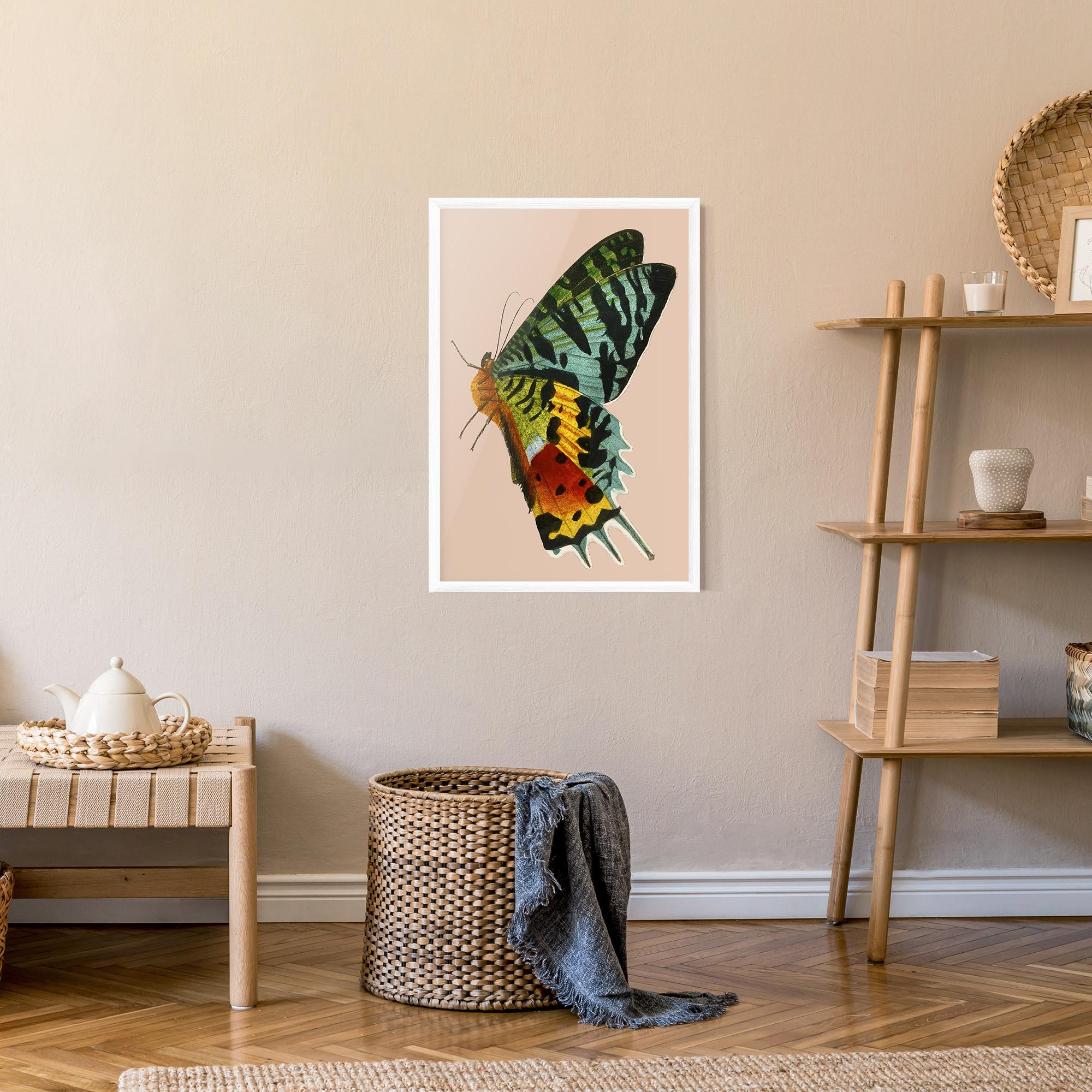 Gerahmte Poster Butterfly On Pink mockup 9