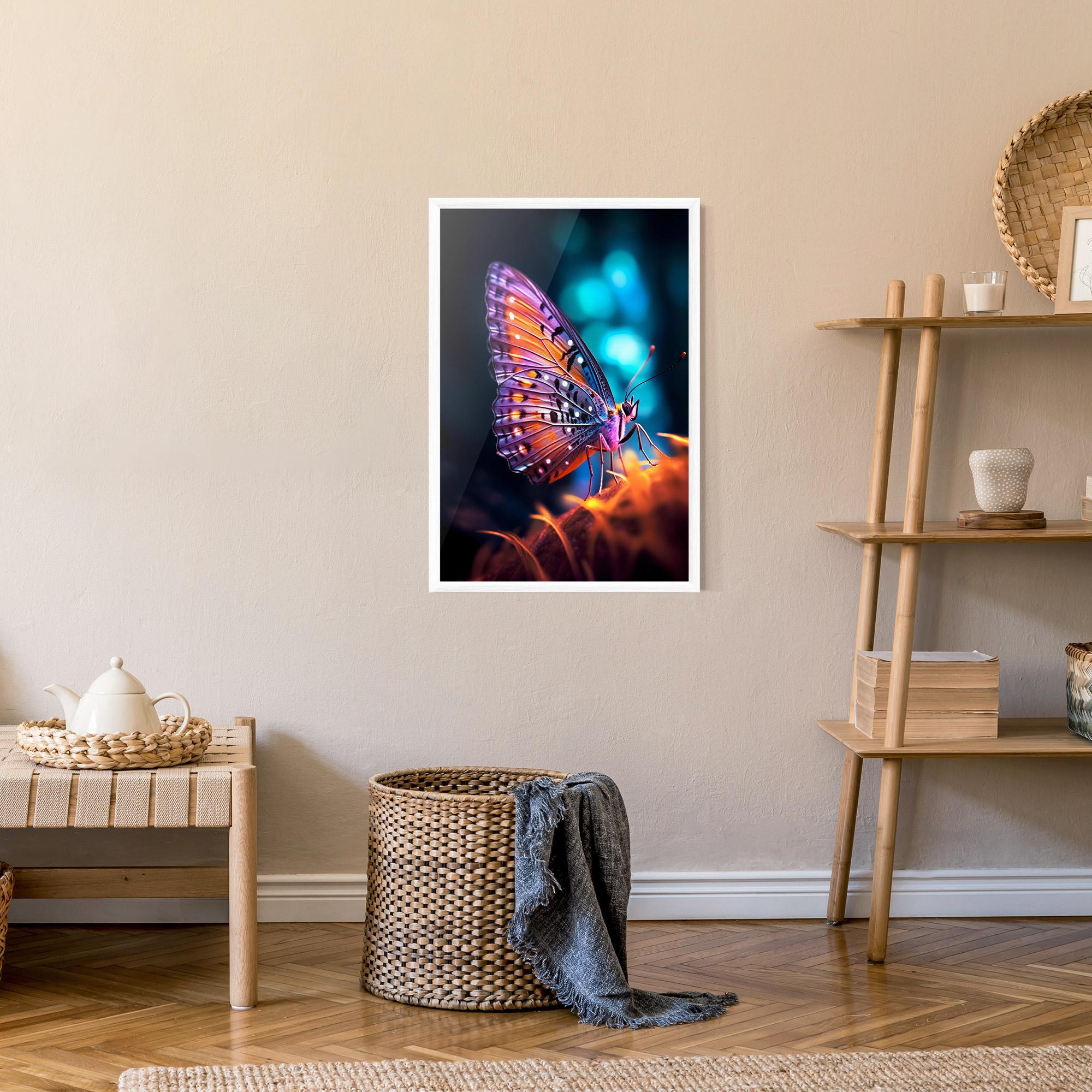 Gerahmte Poster Purple Orange Butterfly mockup 9