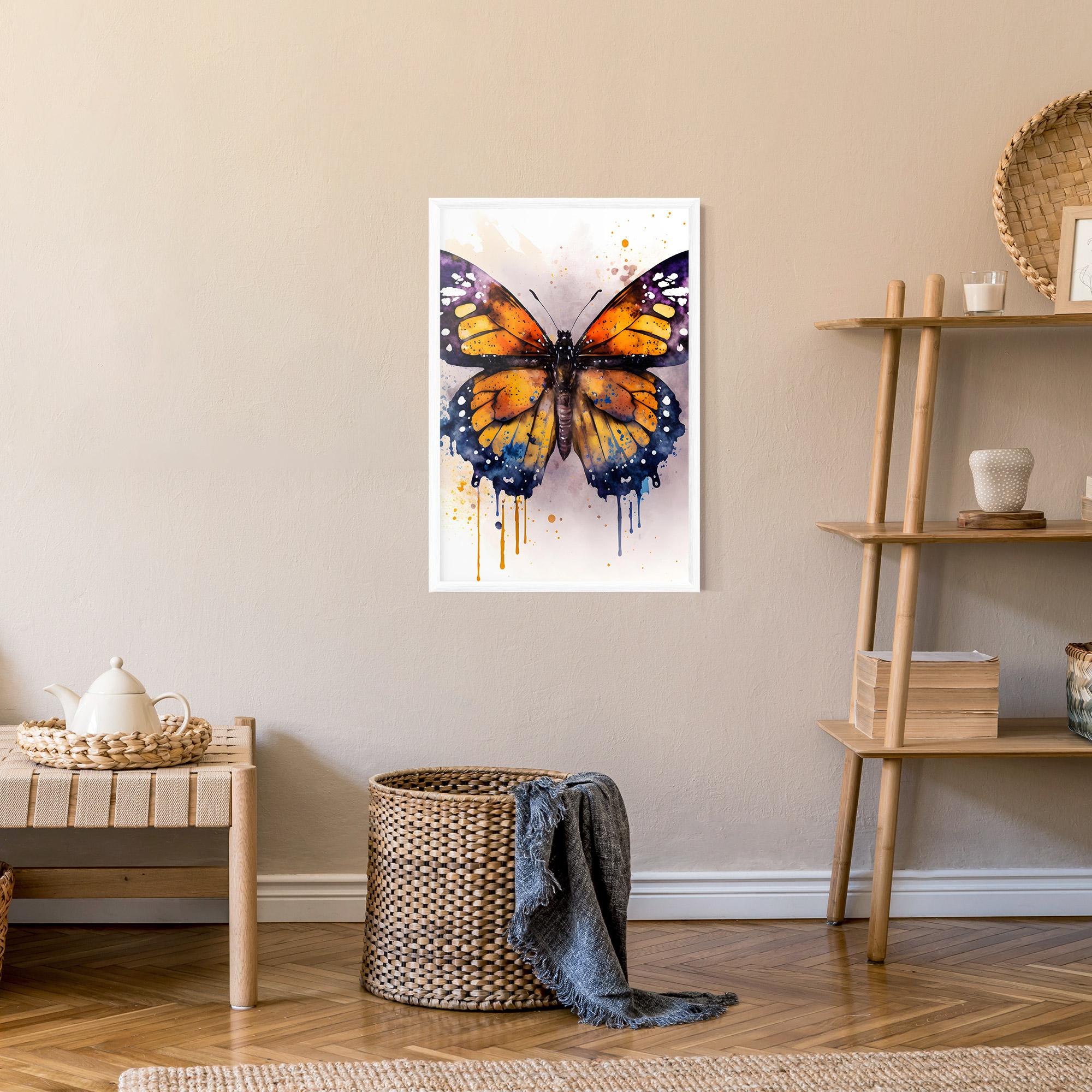 Gerahmte Poster Watercolor Butterfly mockup 9
