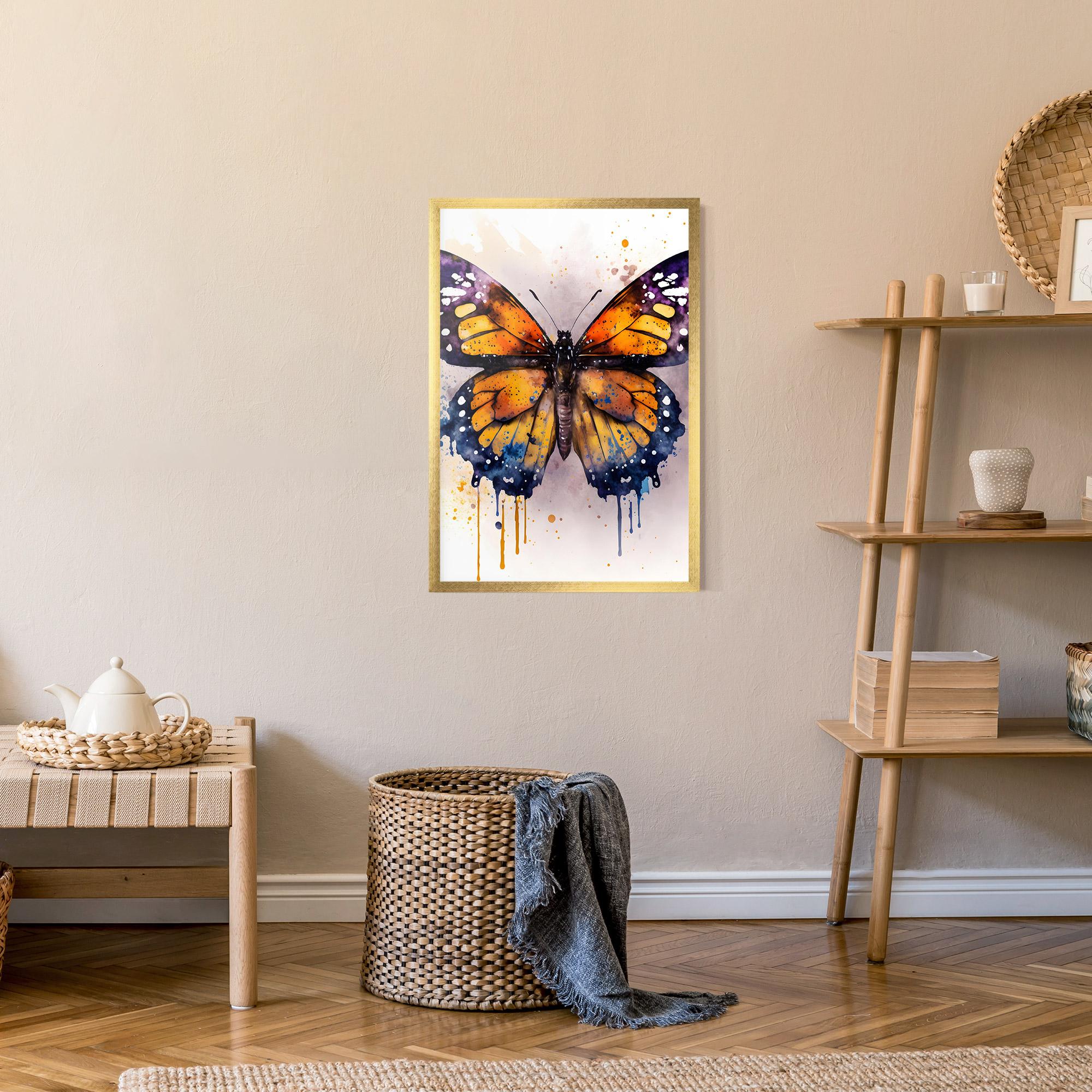 Gerahmte Poster Watercolor Butterfly mockup 9