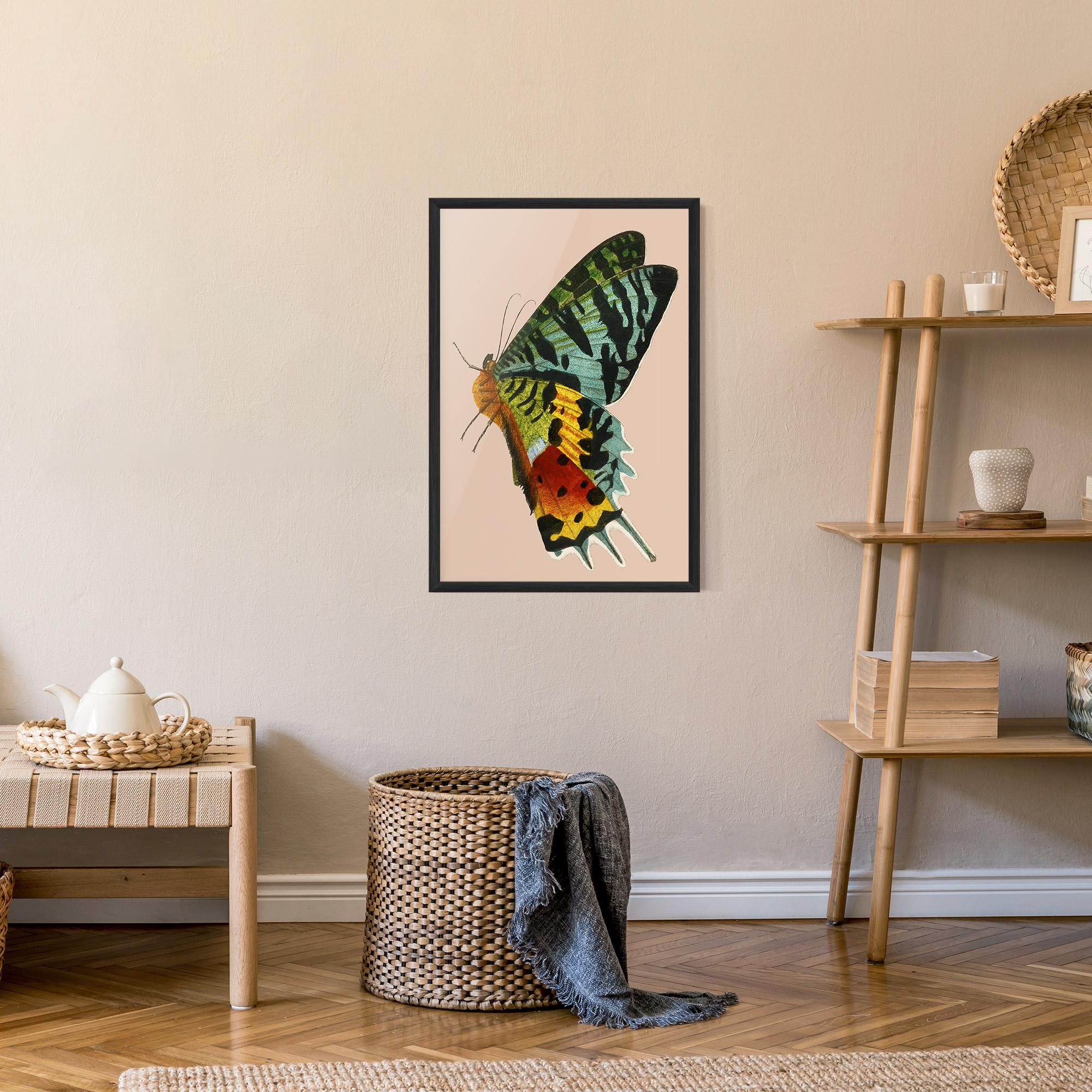 Gerahmte Poster Butterfly On Pink mockup 9