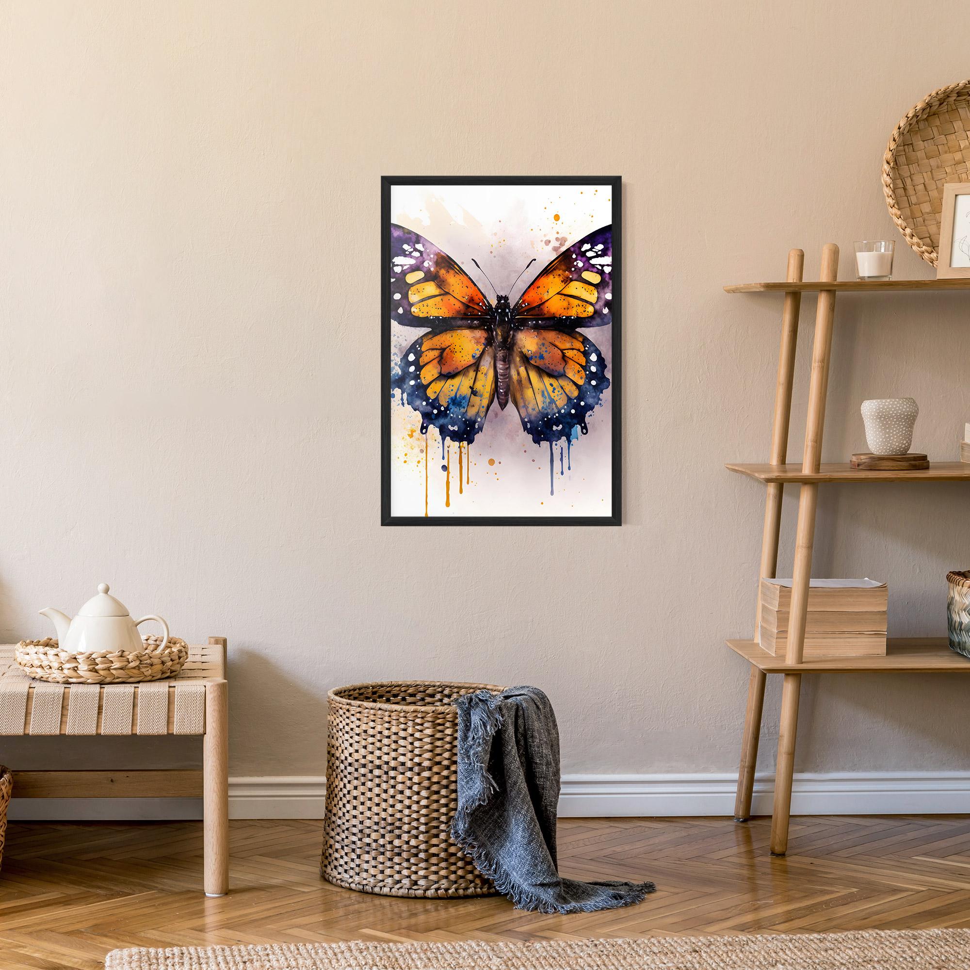 Gerahmte Poster Watercolor Butterfly mockup 9