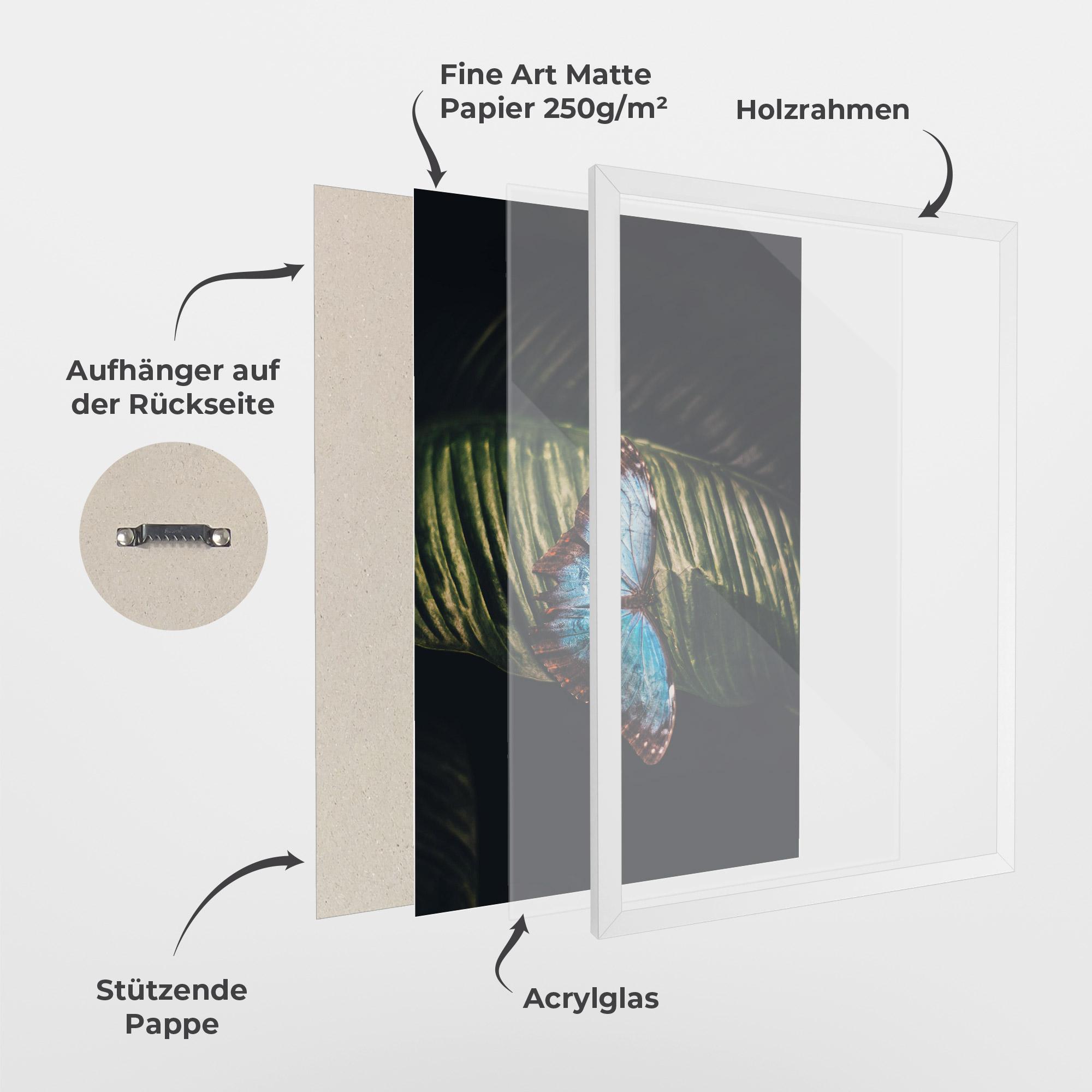 Gerahmte Poster Light Blue Butterfly mockup 1