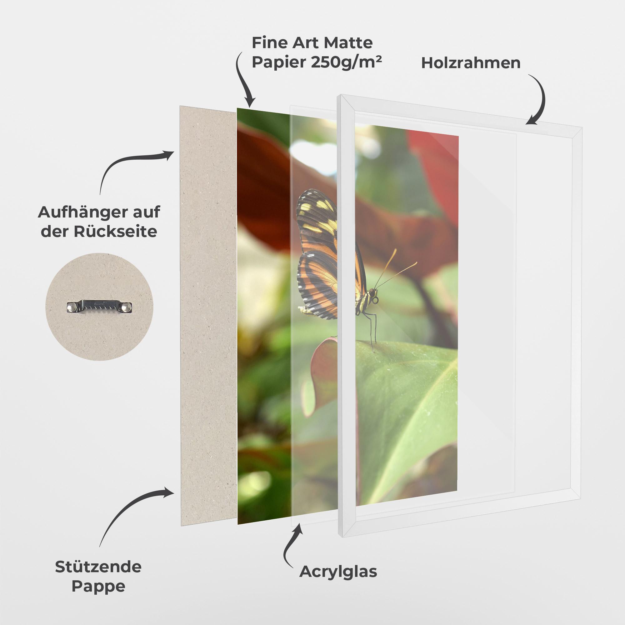 Gerahmte Poster Orange Yellow Butterfly mockup 1