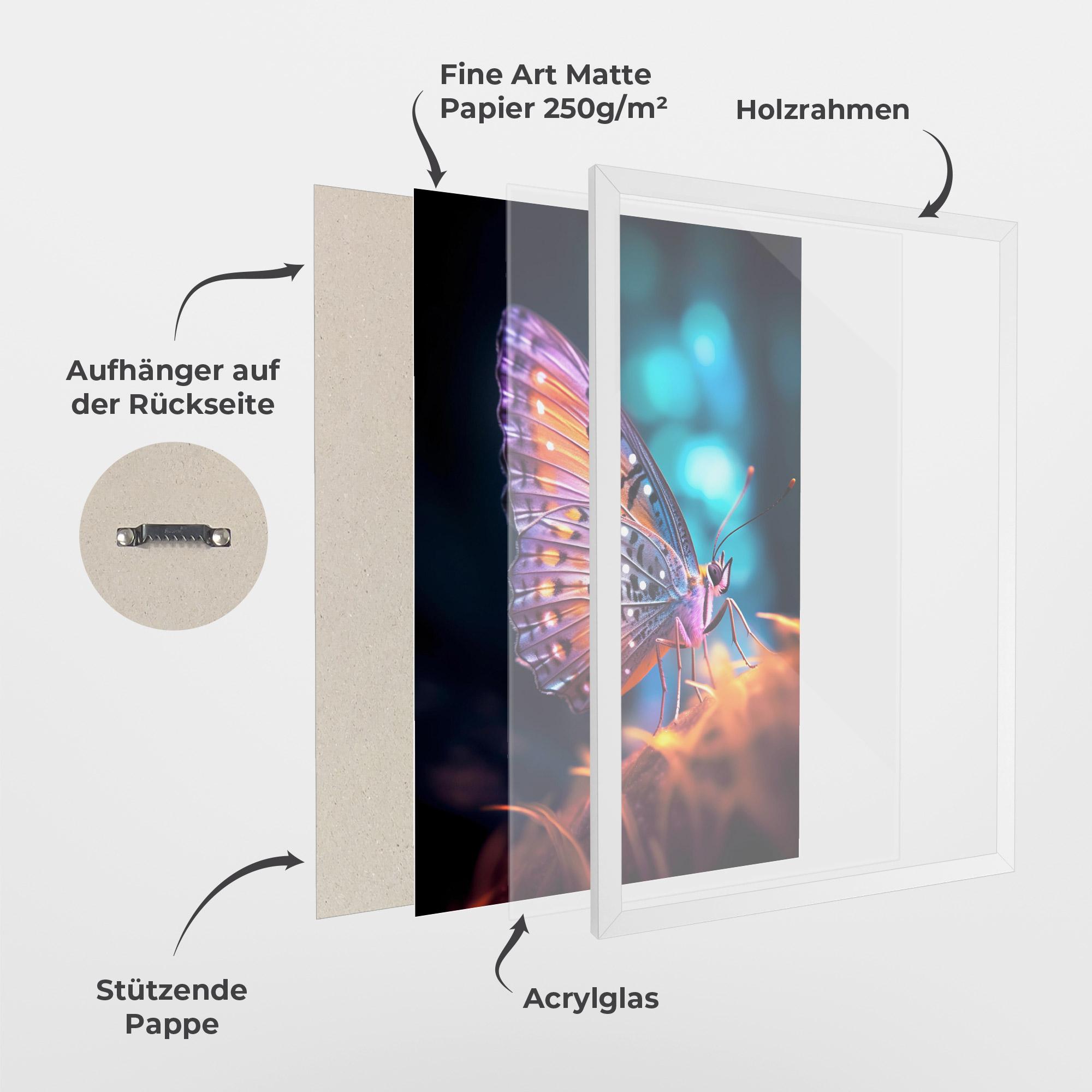 Gerahmte Poster Purple Orange Butterfly mockup 1