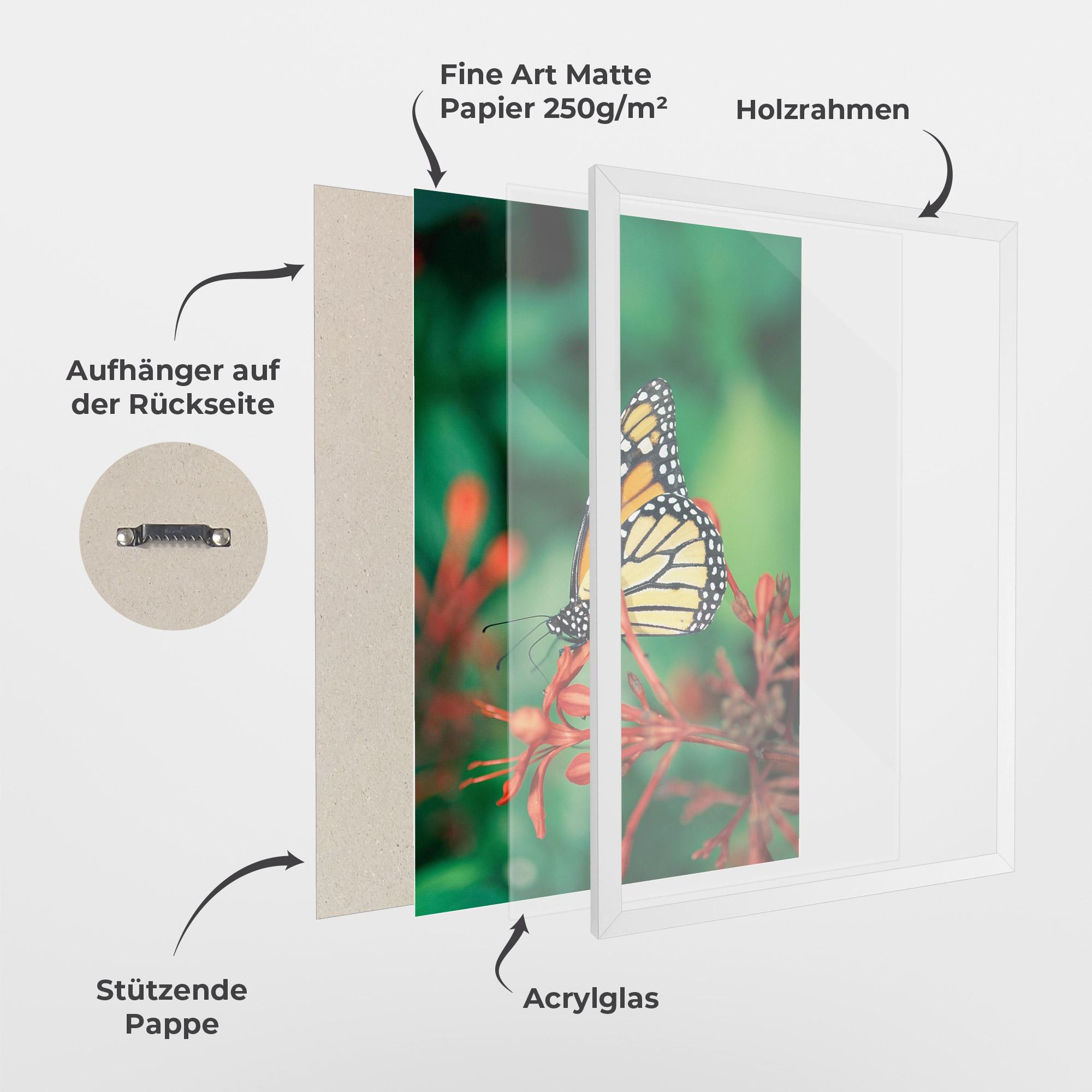 Gerahmte Poster Small Orange Butterfly mockup 1
