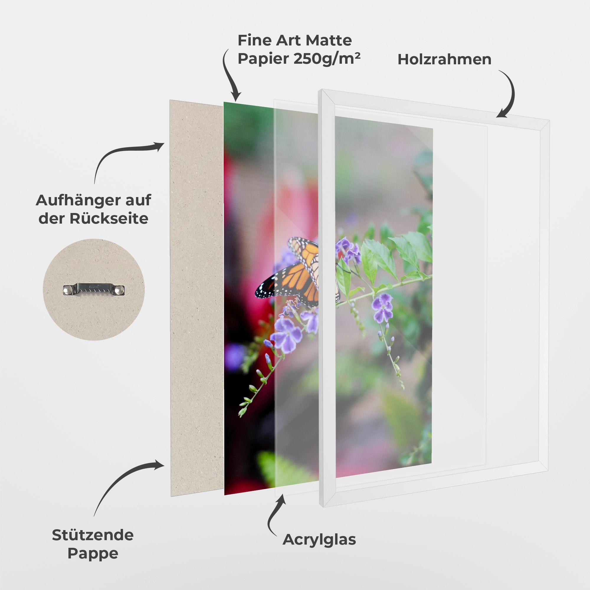 Gerahmte Poster Strong Orange Butterfly mockup 1