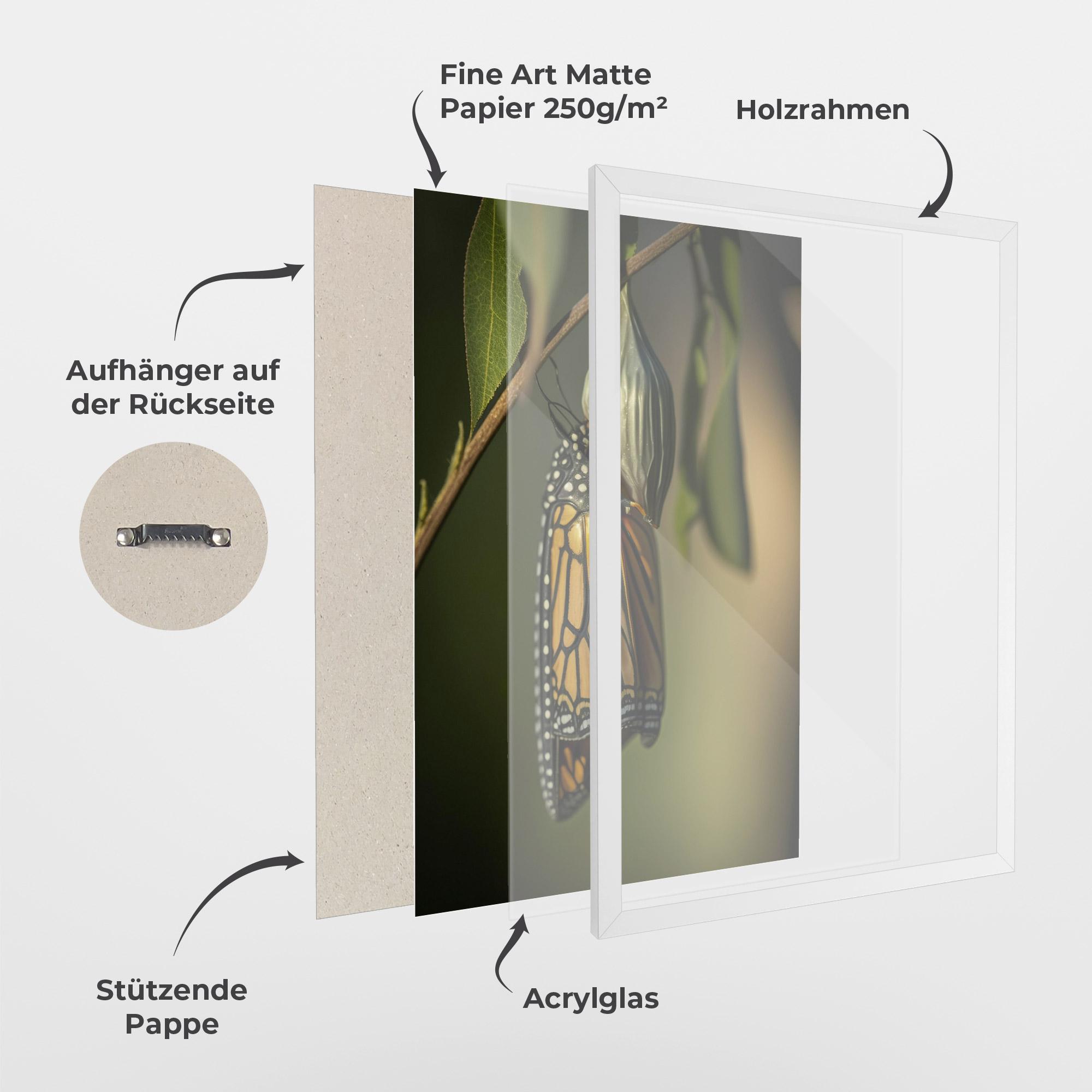 Gerahmte Poster Yellow Black Butterfly mockup 1