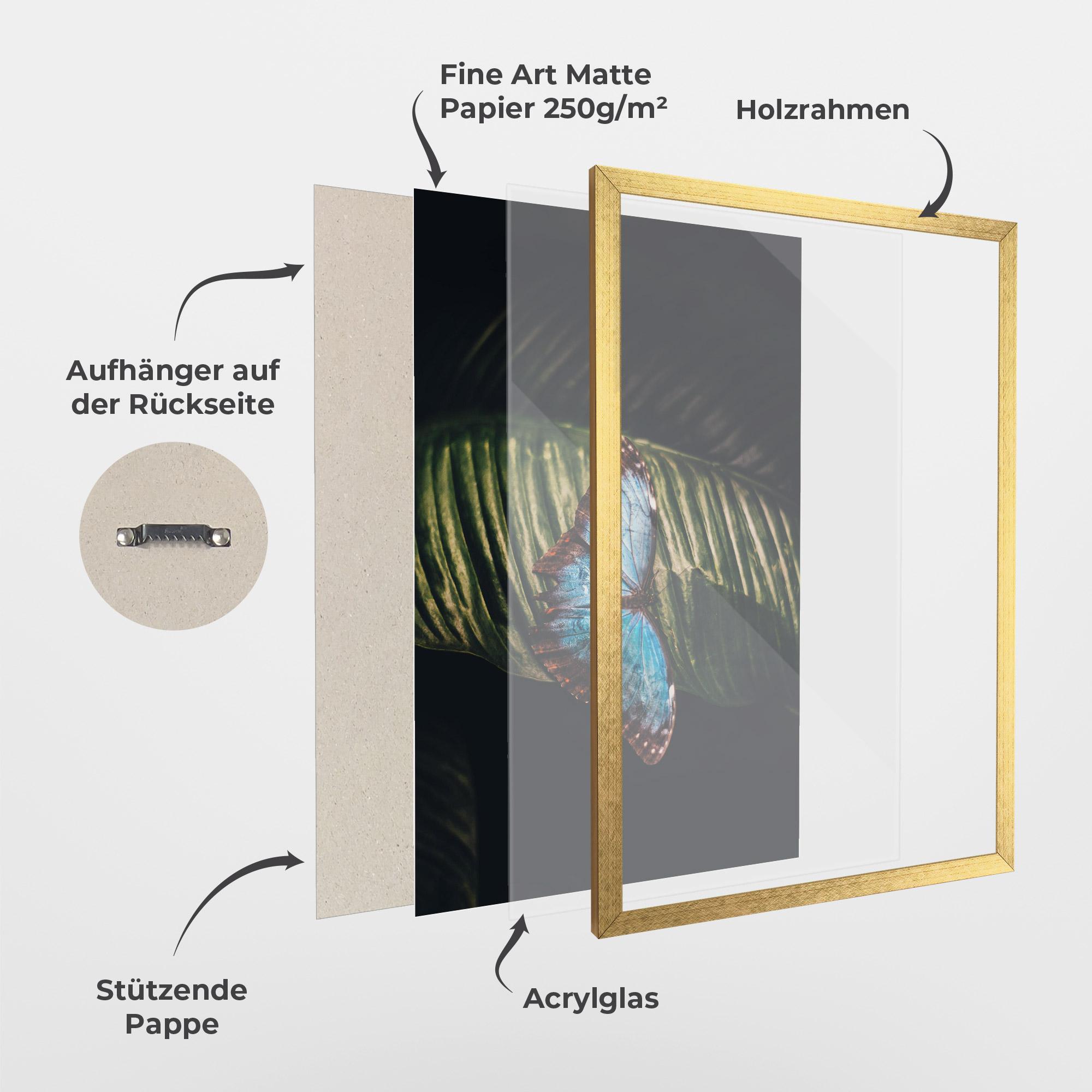 Gerahmte Poster Light Blue Butterfly mockup 1