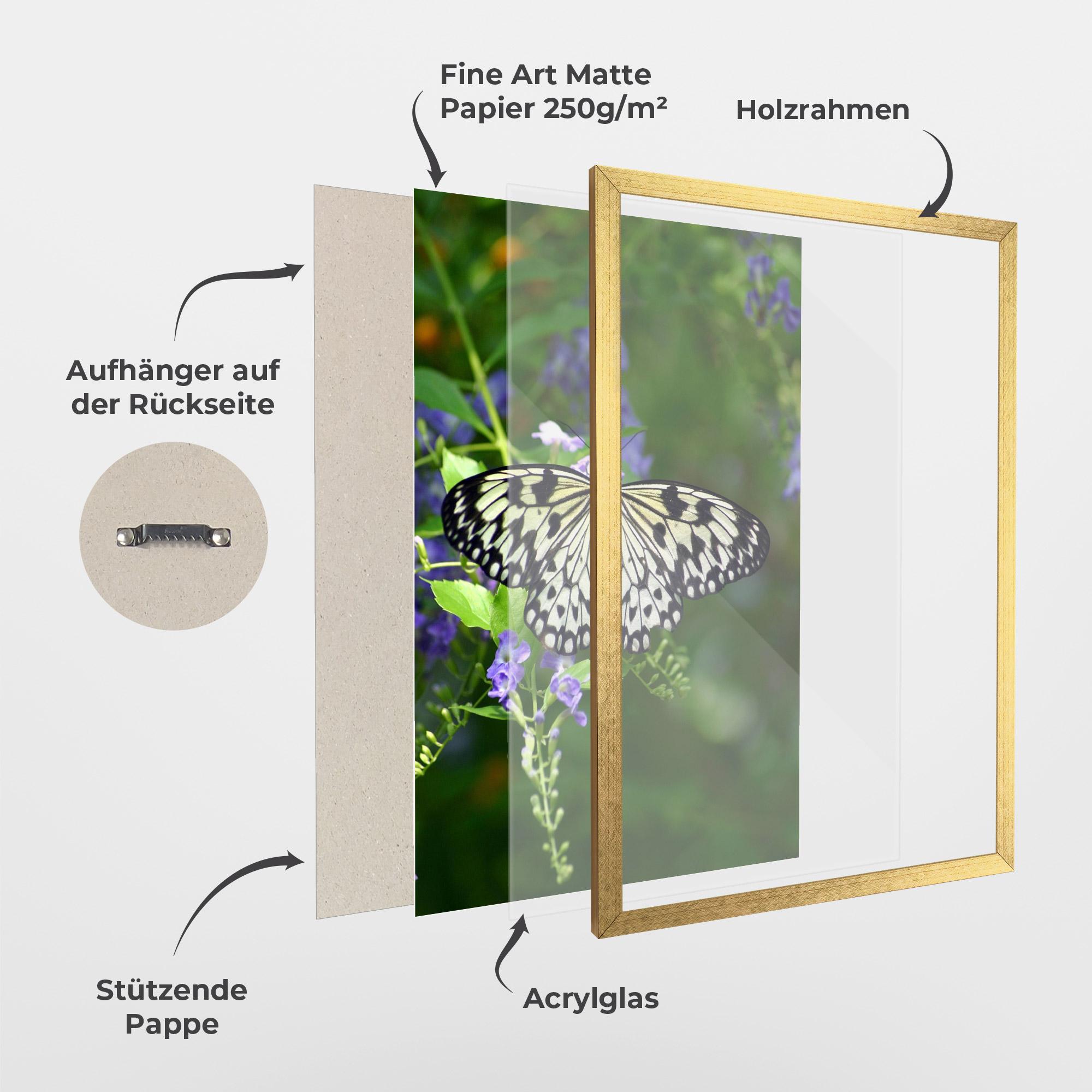 Gerahmte Poster Pretty White Butterfly mockup 1