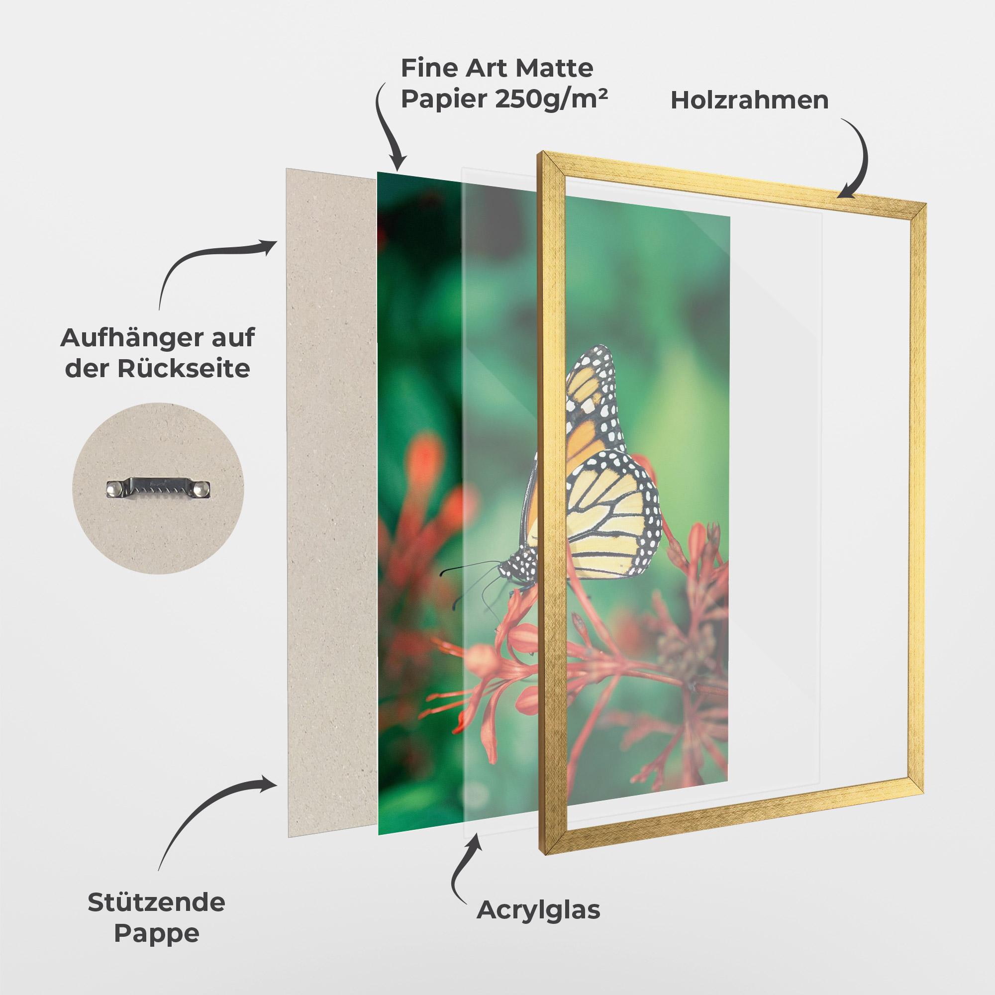 Gerahmte Poster Small Orange Butterfly mockup 1