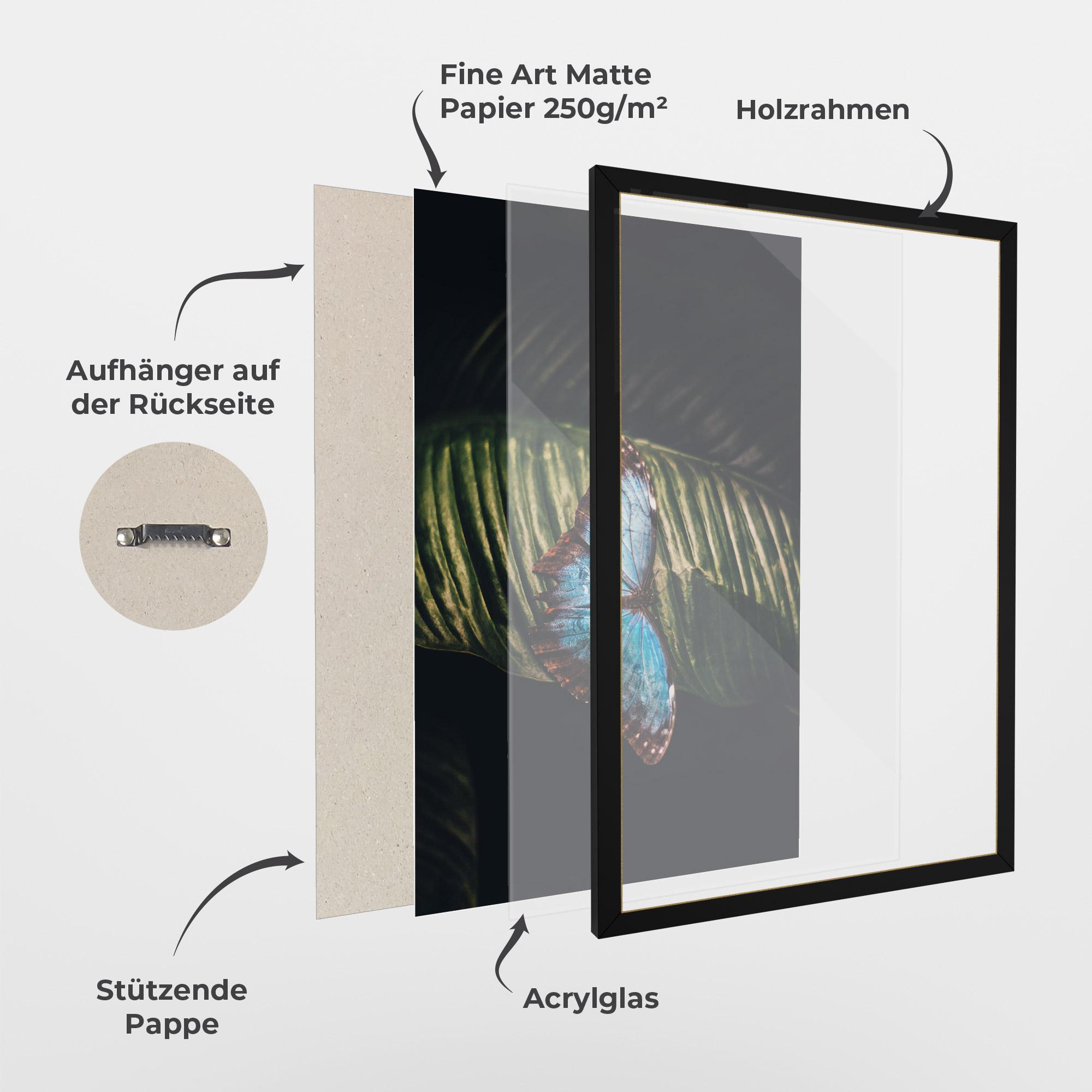 Gerahmte Poster Light Blue Butterfly mockup 1