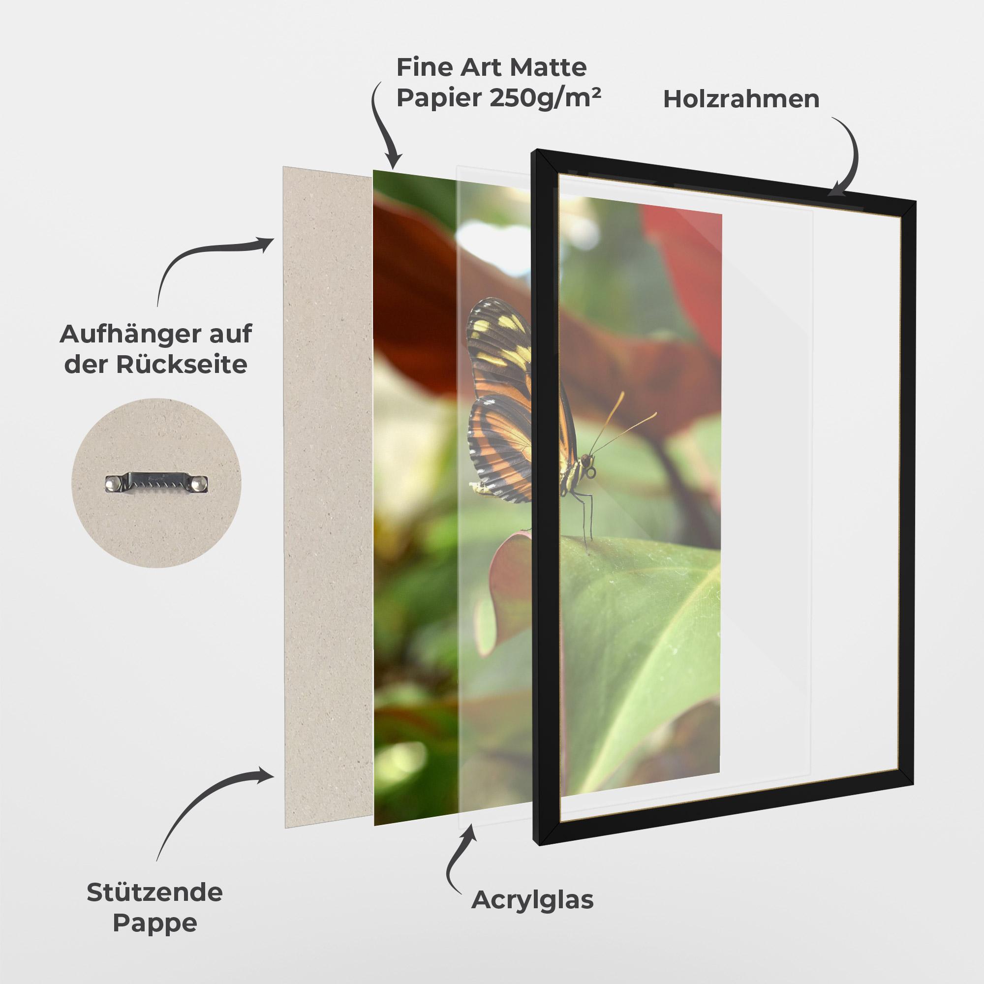 Gerahmte Poster Orange Yellow Butterfly mockup 1