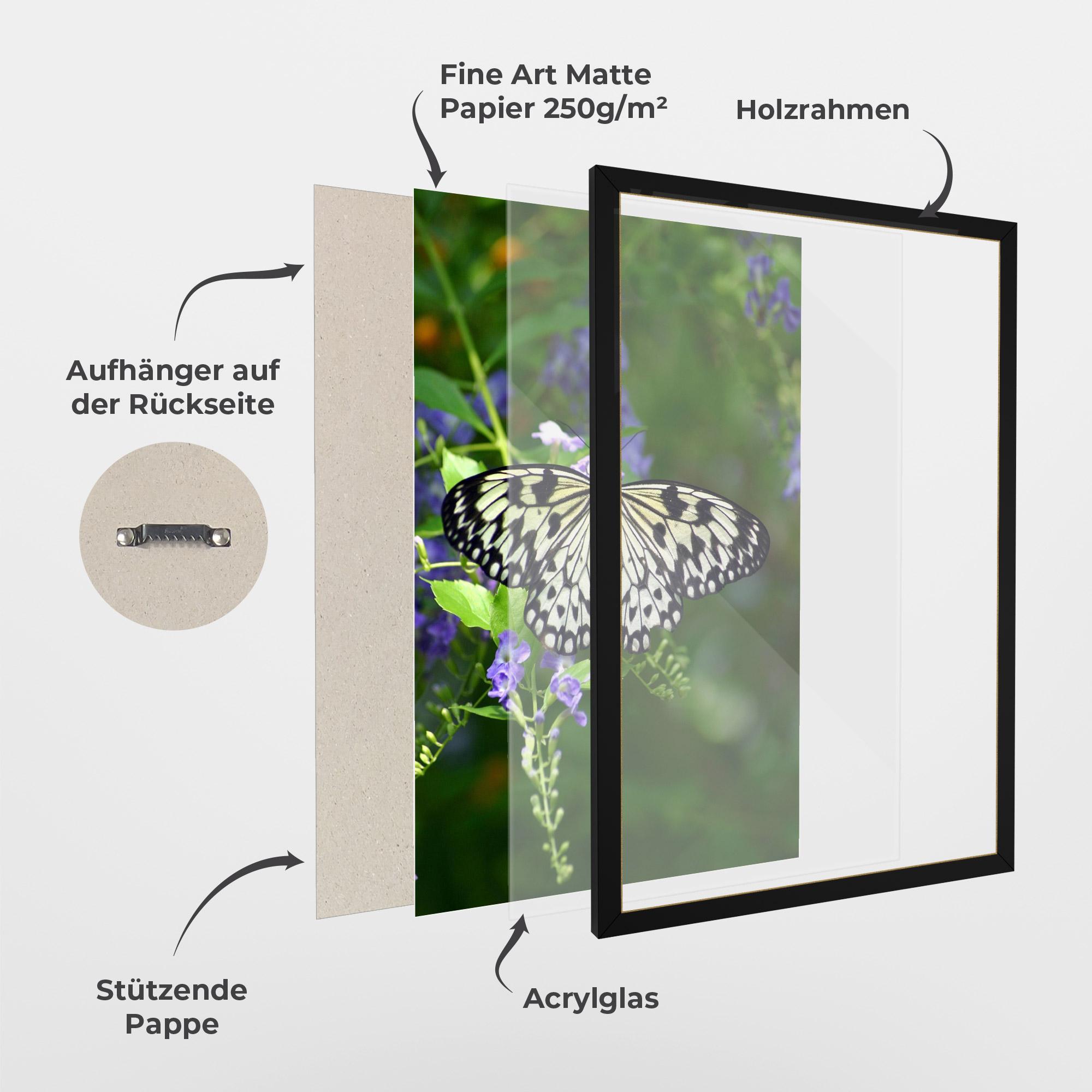 Gerahmte Poster Pretty White Butterfly mockup 1