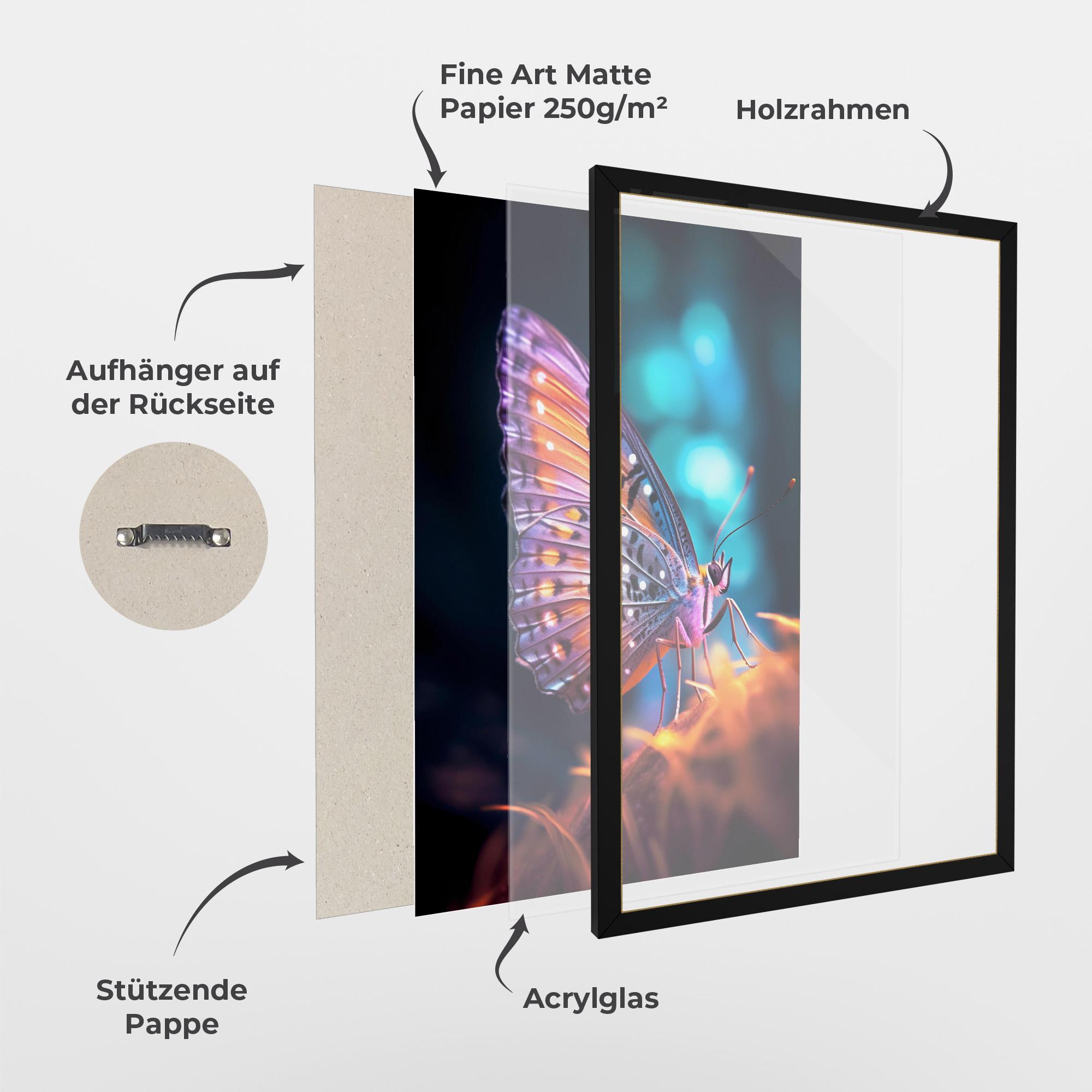 Gerahmte Poster Purple Orange Butterfly mockup 1