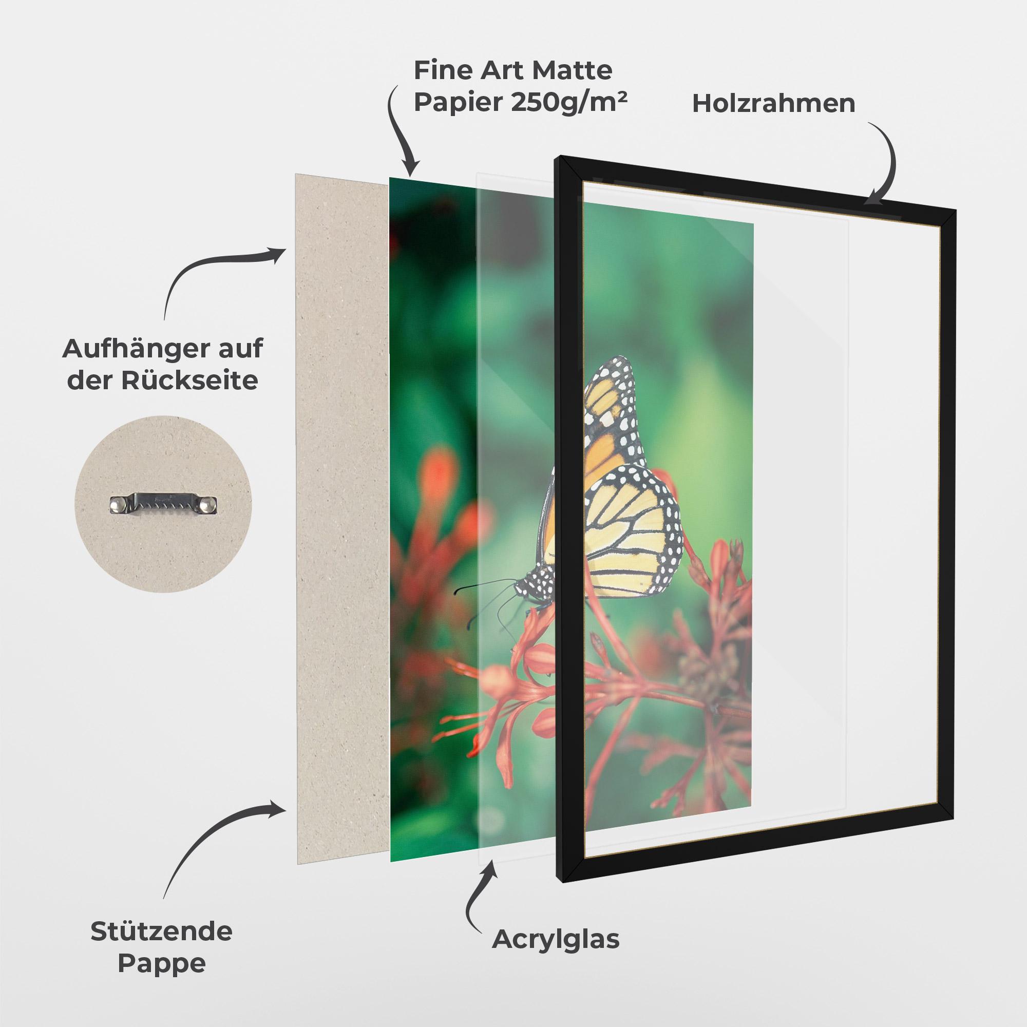 Gerahmte Poster Small Orange Butterfly mockup 1