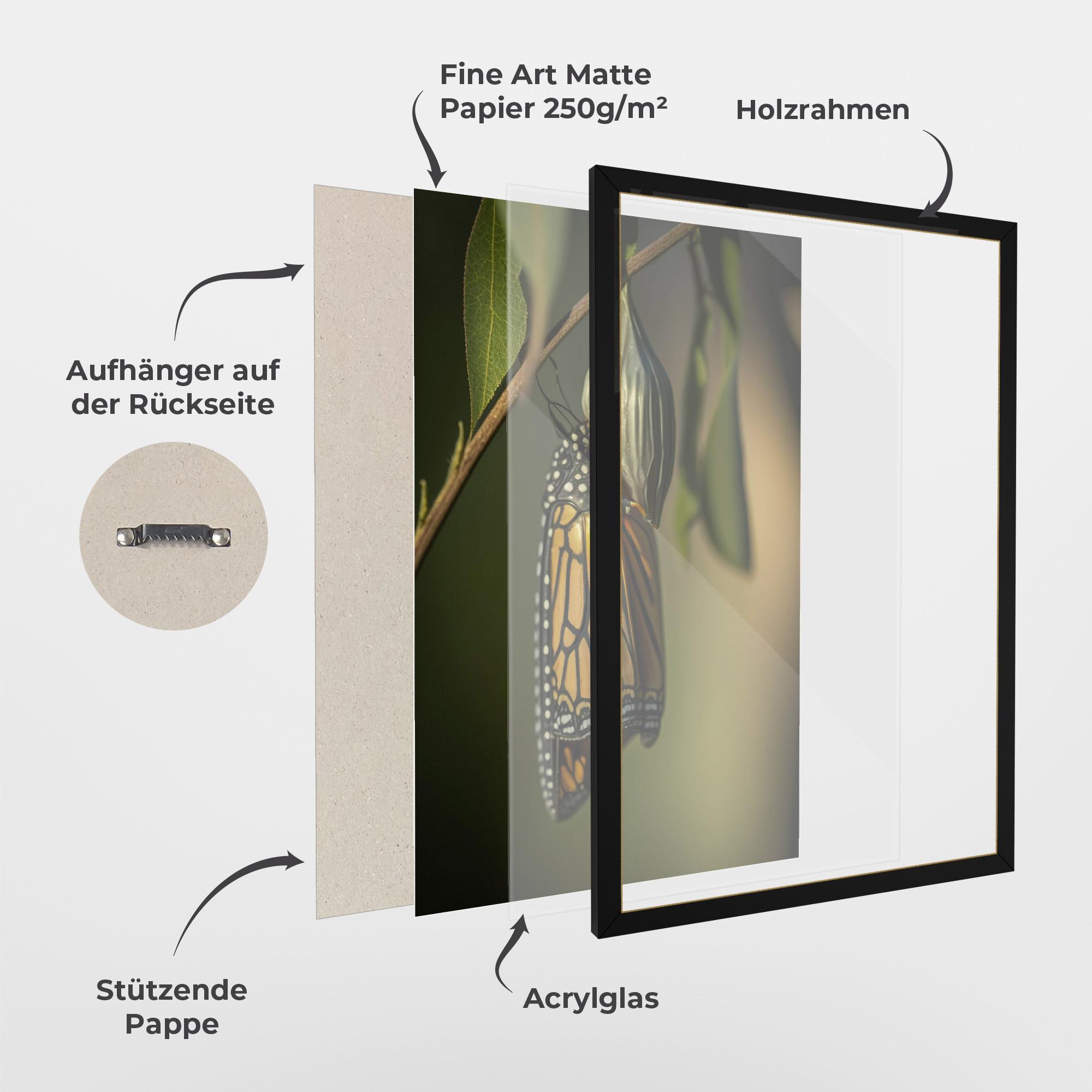 Gerahmte Poster Yellow Black Butterfly mockup 1