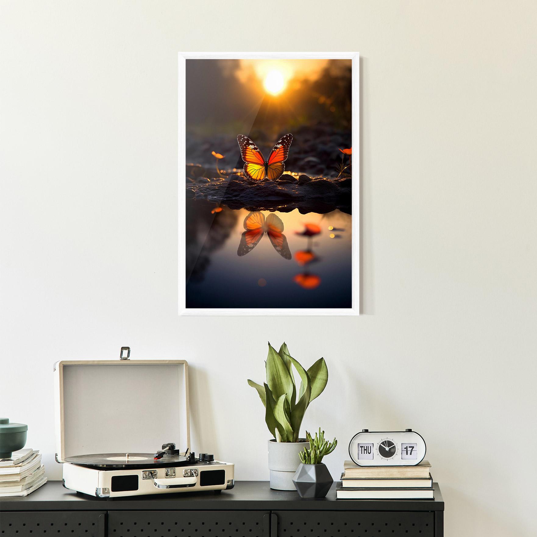 Gerahmte Poster Sun Water Butterfly mockup 2