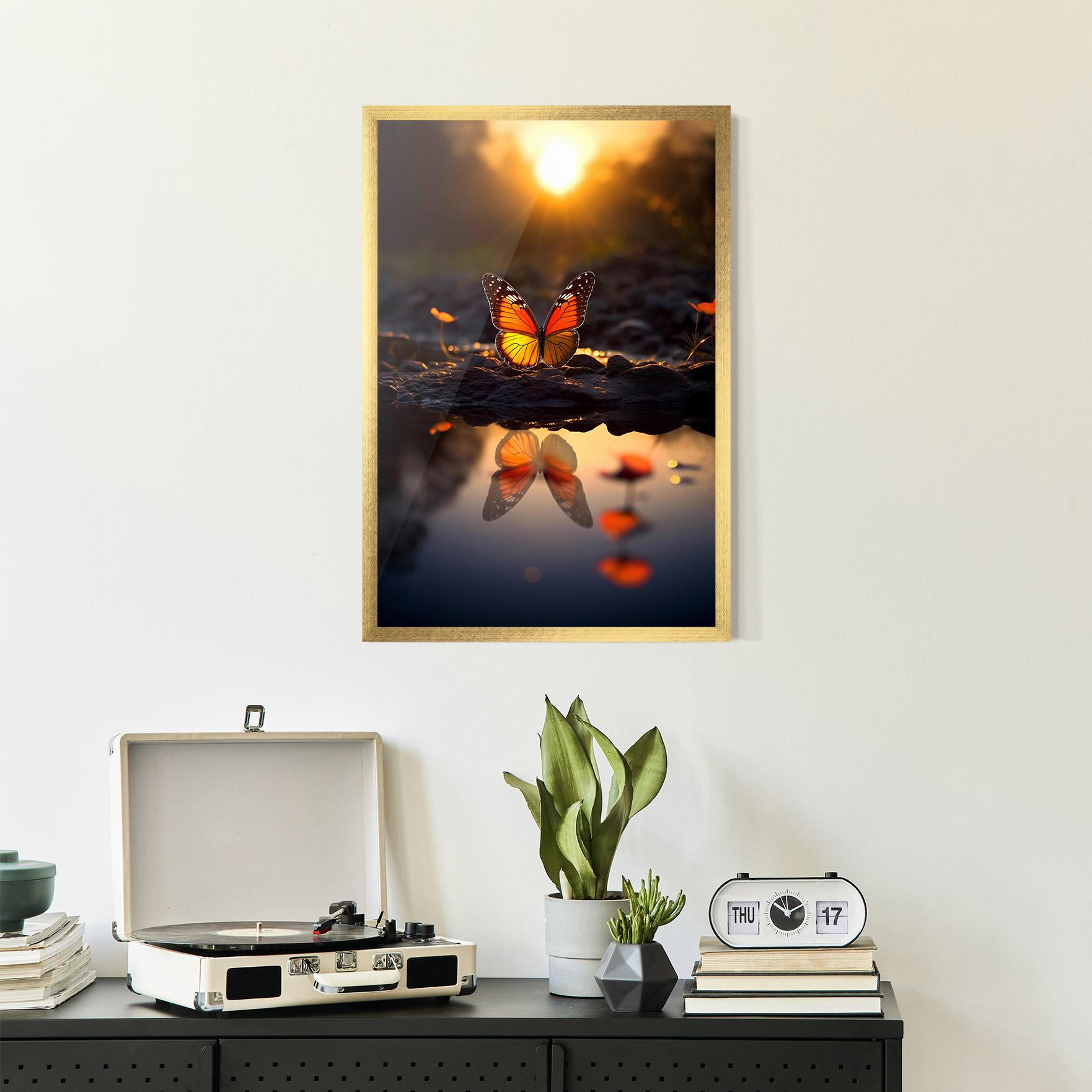 Gerahmte Poster Sun Water Butterfly mockup 2