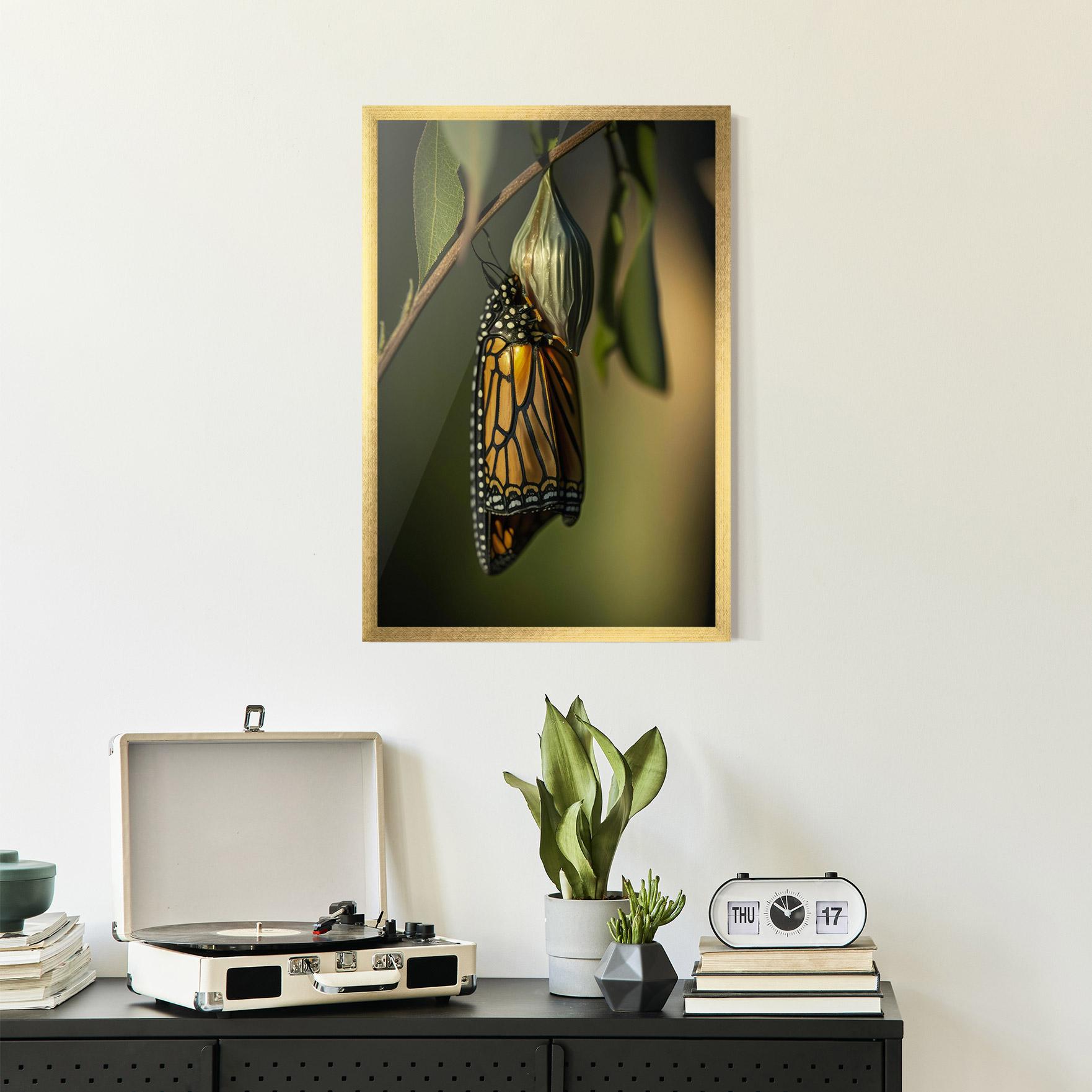 Gerahmte Poster Yellow Black Butterfly mockup 2