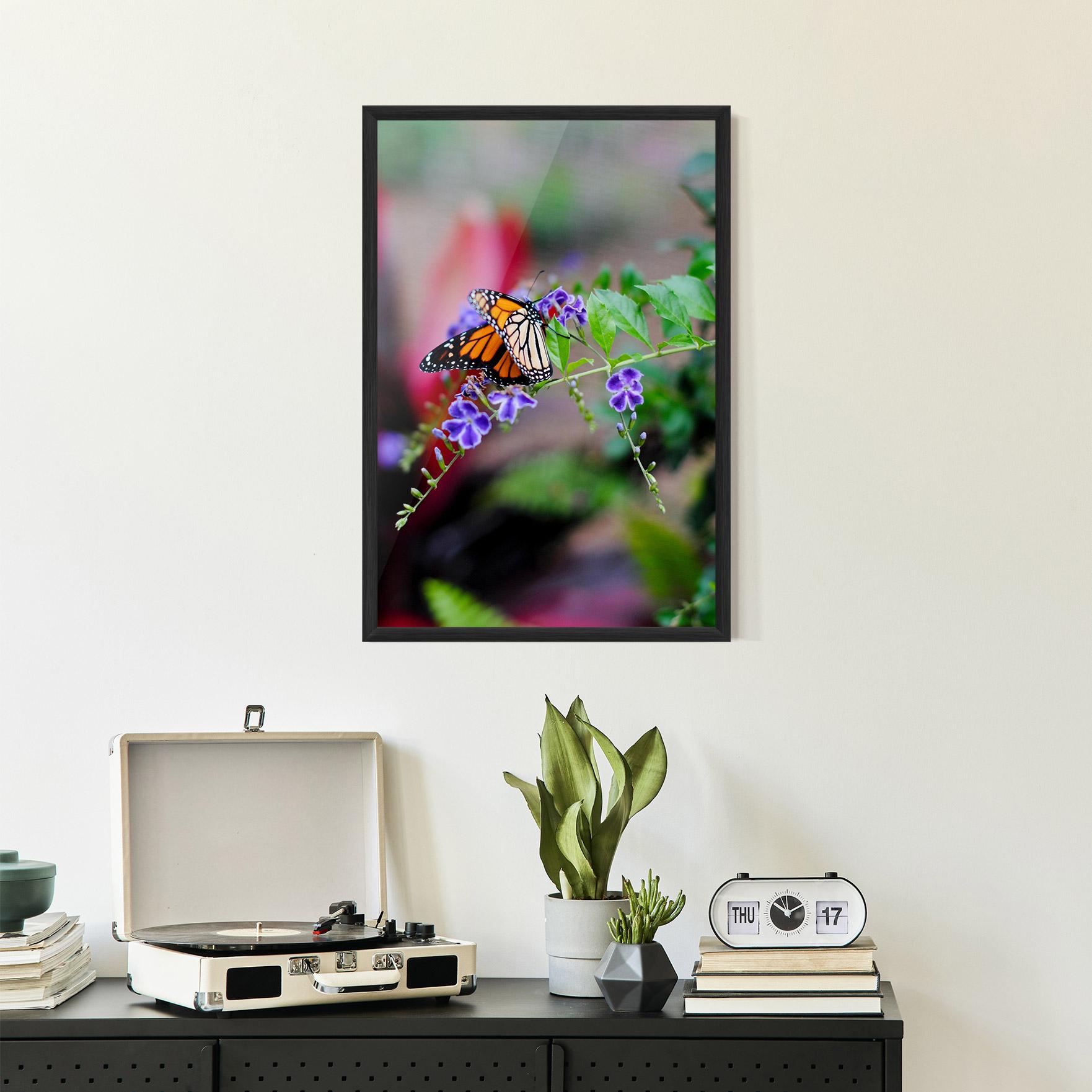 Gerahmte Poster Strong Orange Butterfly mockup 2