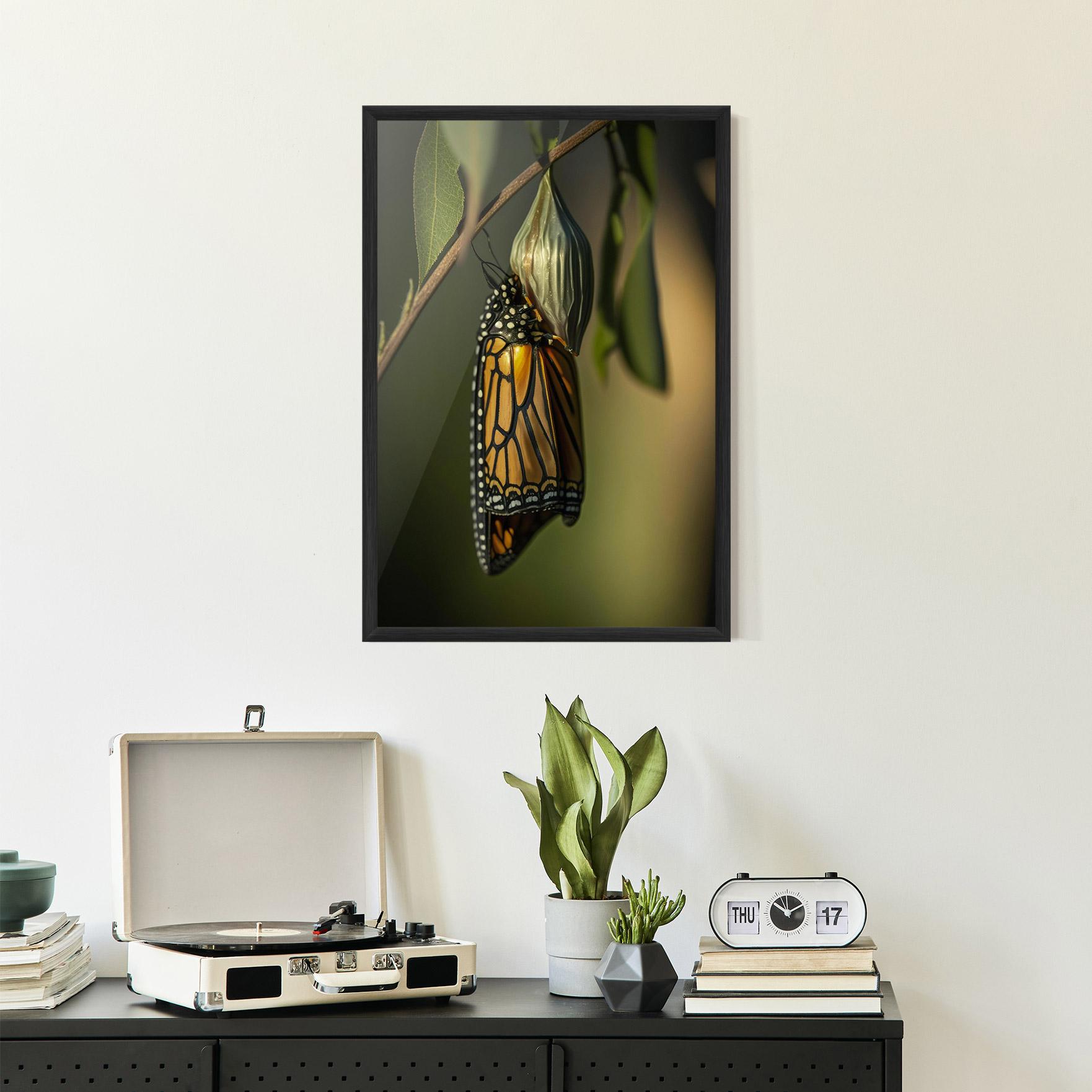 Gerahmte Poster Yellow Black Butterfly mockup 2