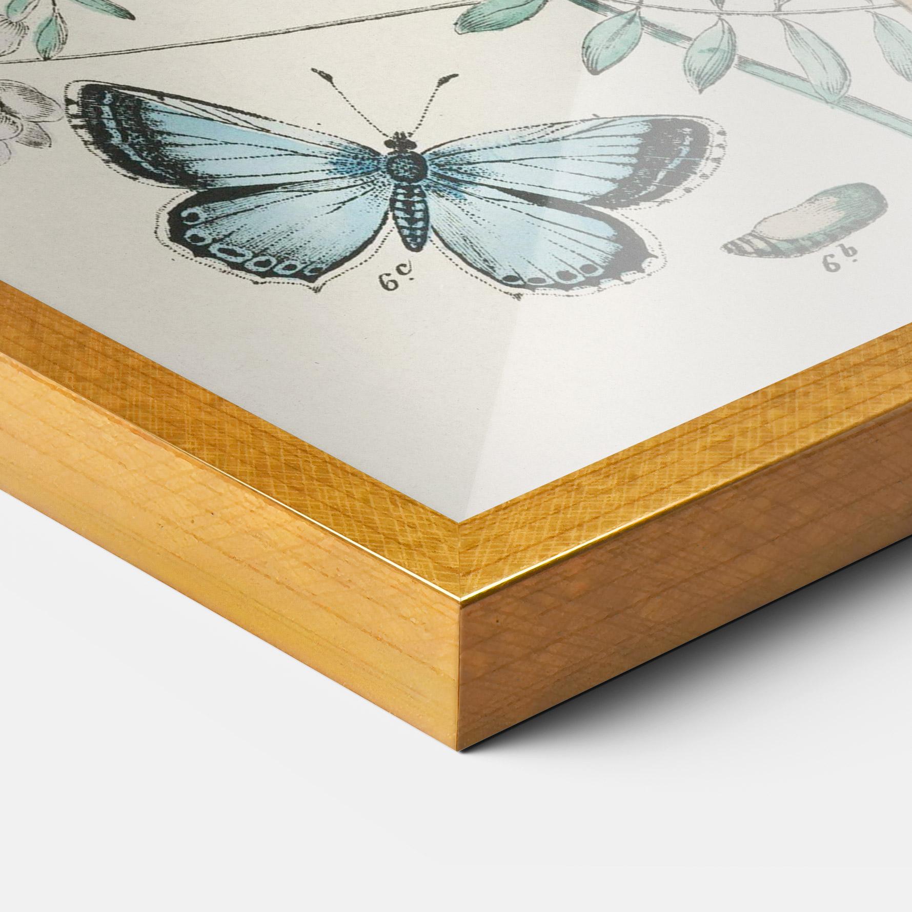 Gerahmte Poster Blue Orange Butterflies mockup 3