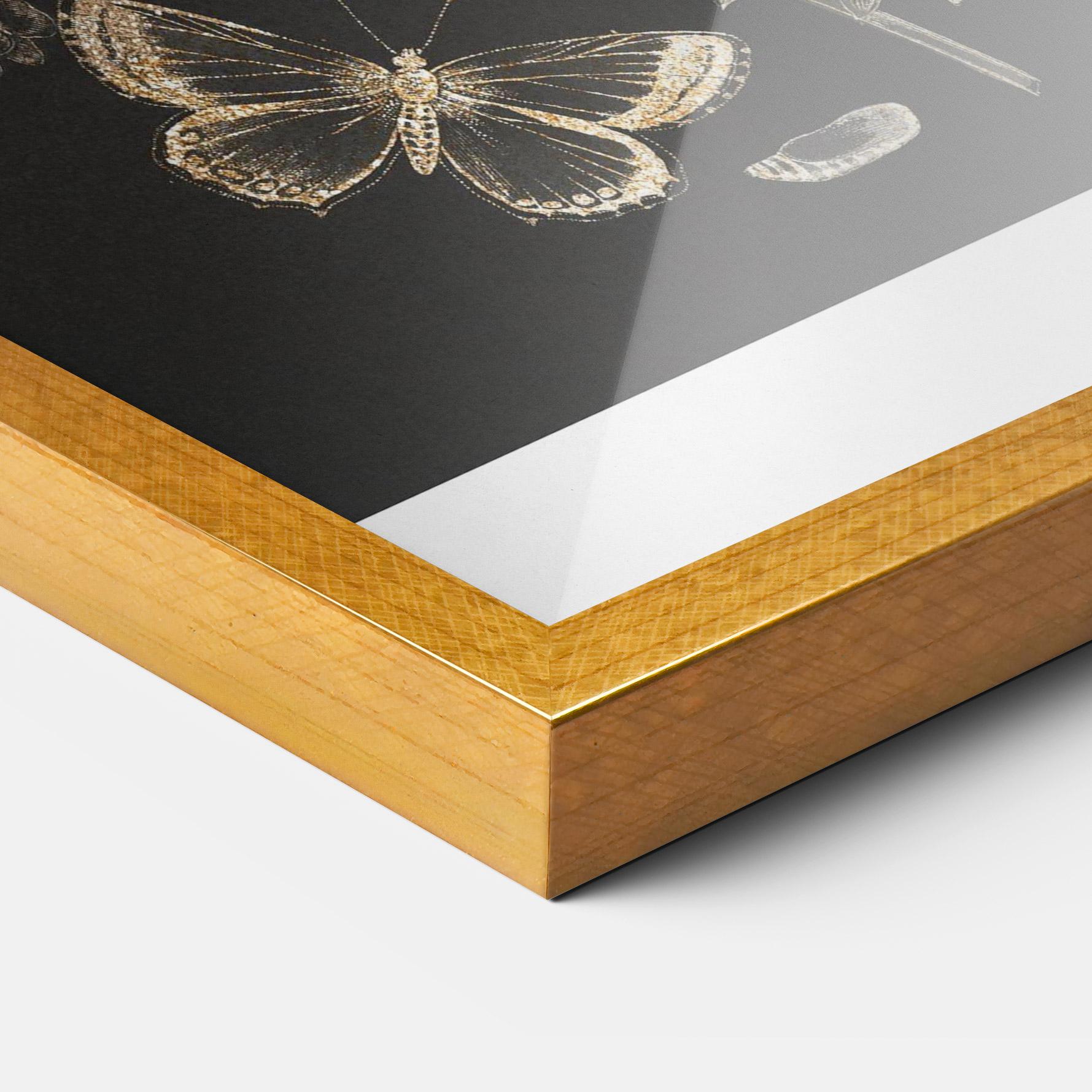 Gerahmte Poster Grey Butterflies mockup 3