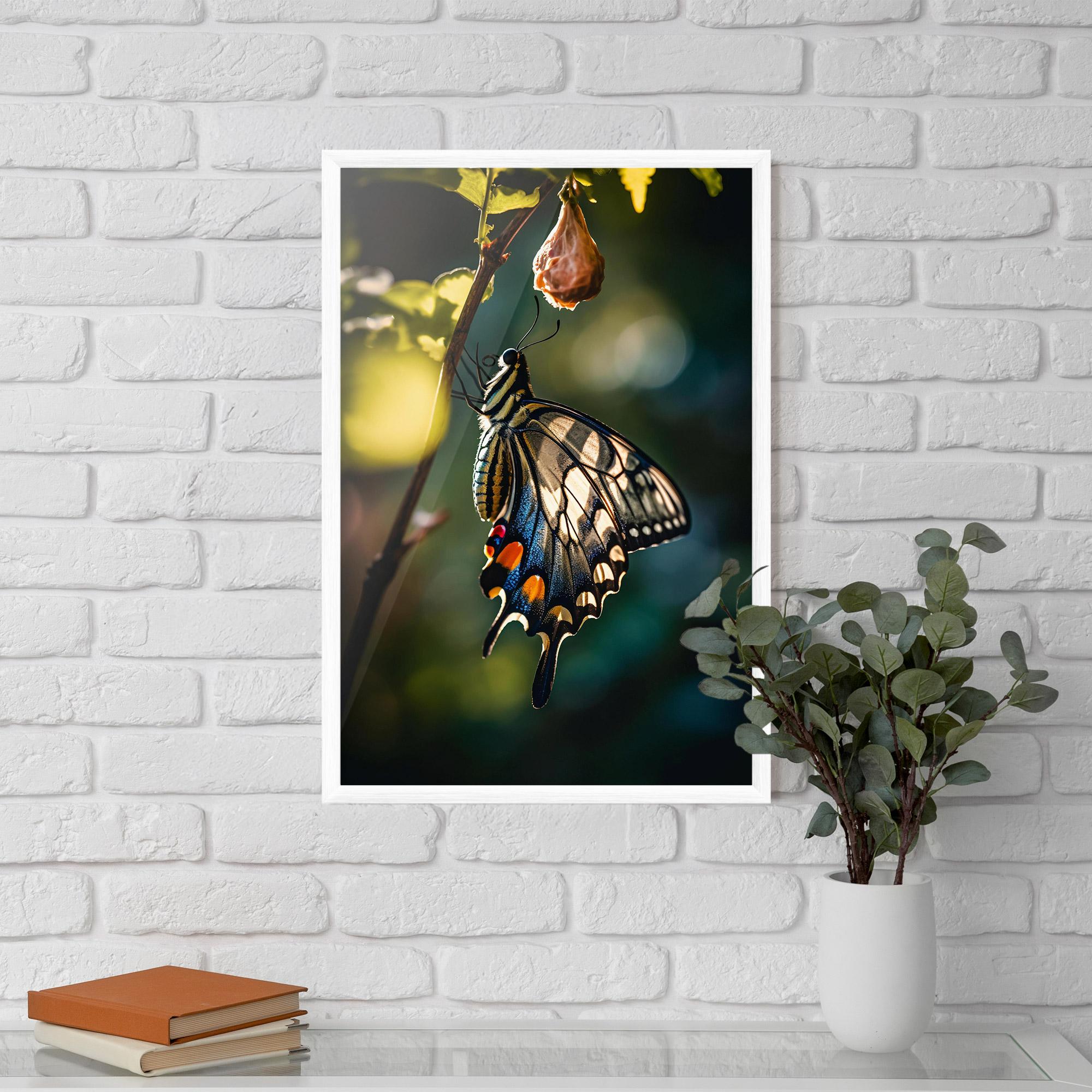 Gerahmte Poster Blue Cream Butterfly mockup 5