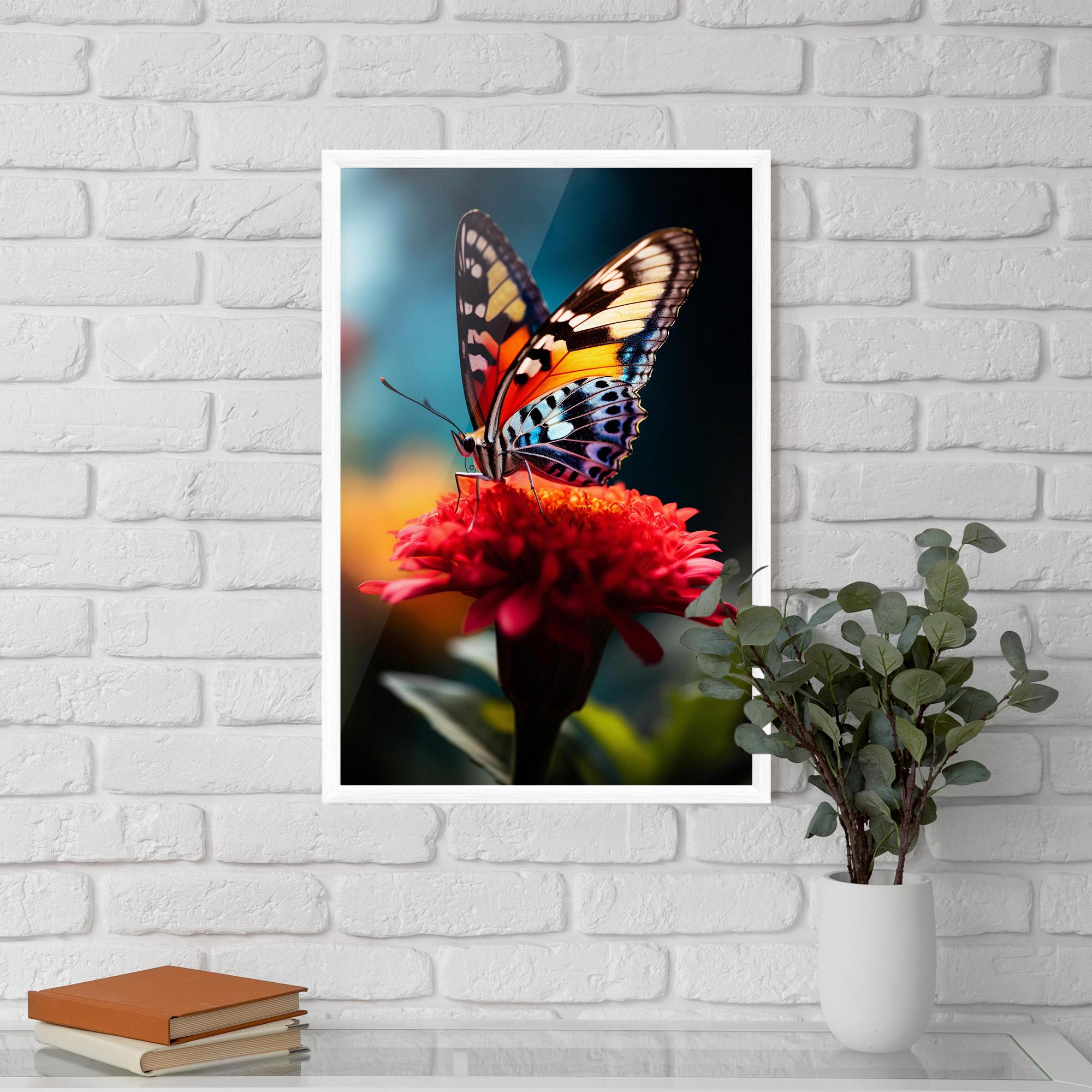 Gerahmte Poster Blue Yellow Butterfly mockup 5