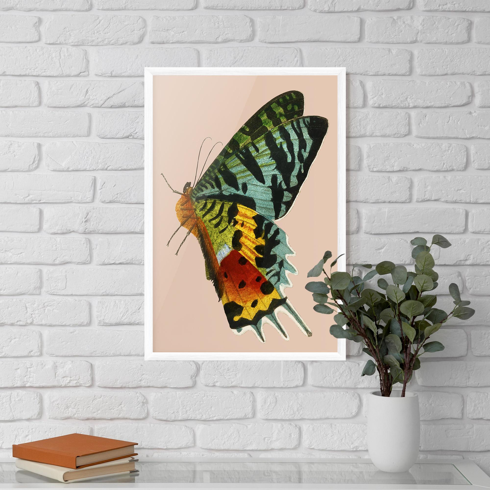 Gerahmte Poster Butterfly On Pink mockup 5