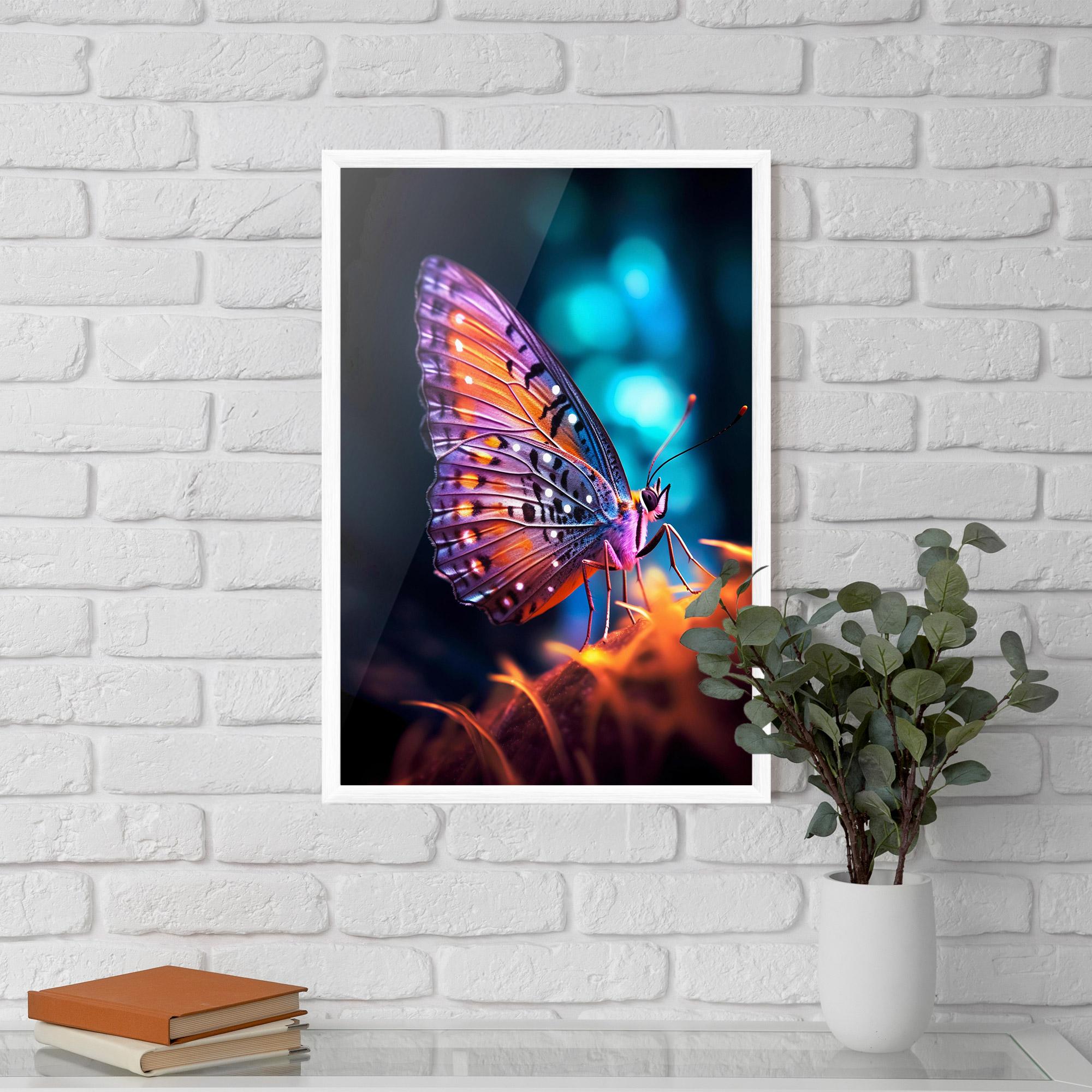 Gerahmte Poster Purple Orange Butterfly mockup 5