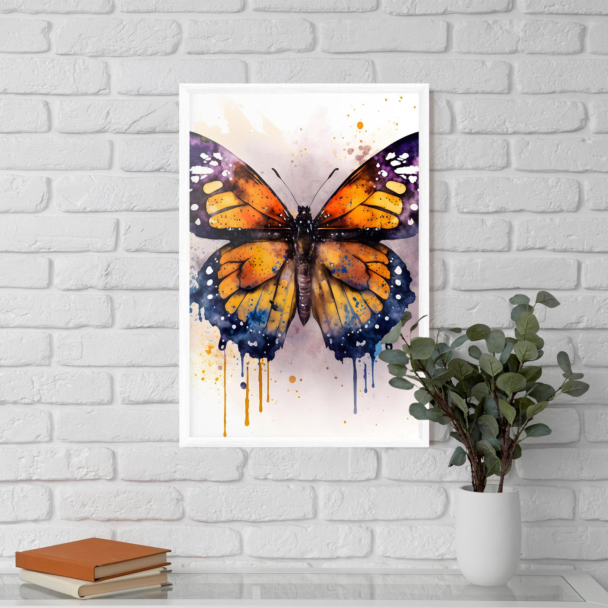 Gerahmte Poster Watercolor Butterfly mockup 5