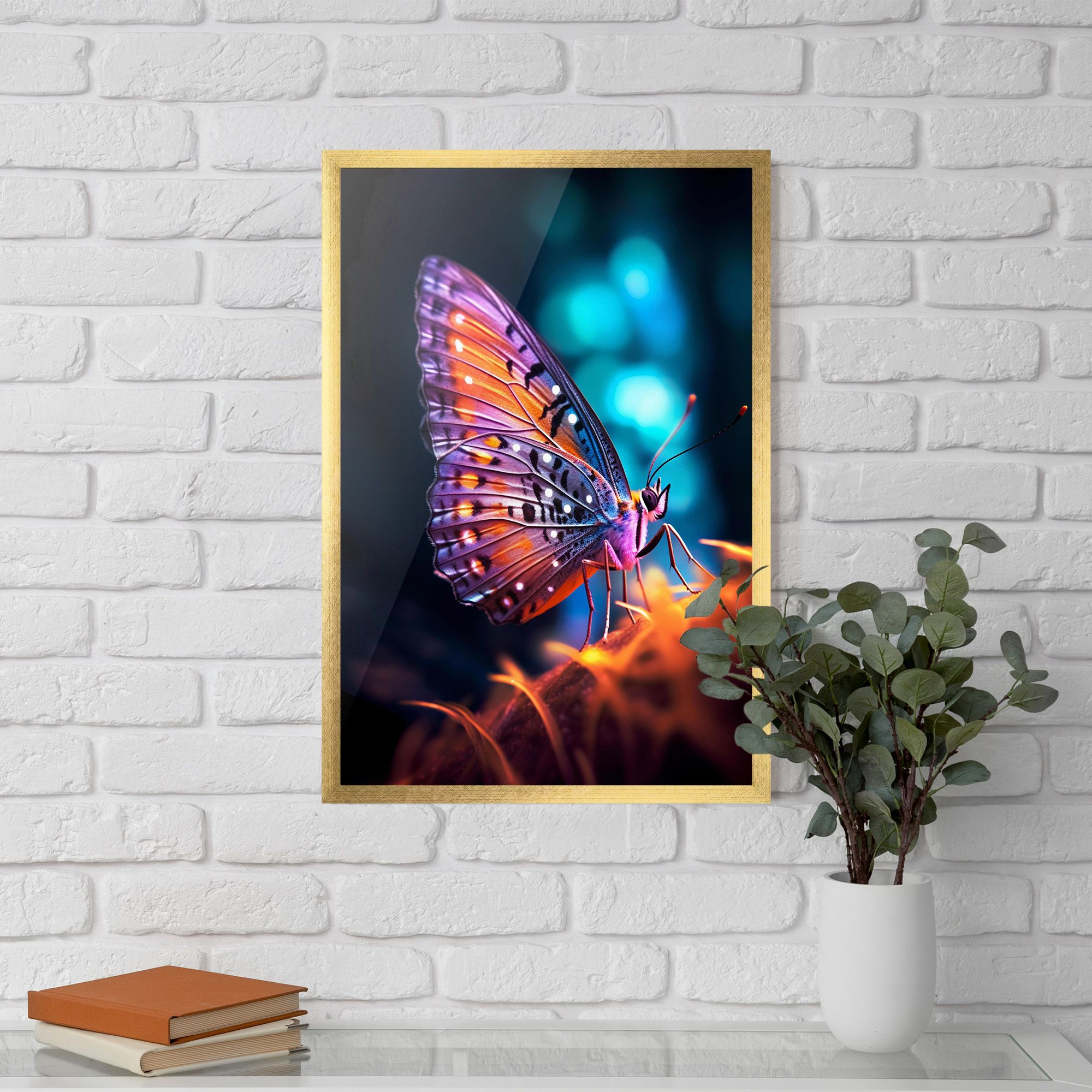 Purple Orange Butterfly mockup 5