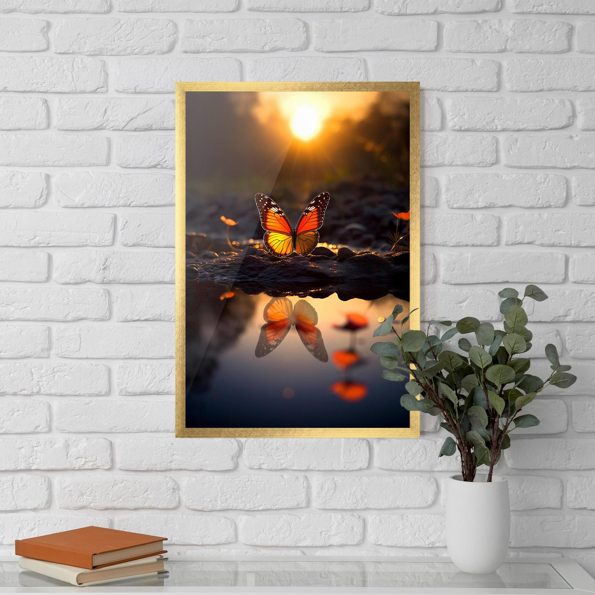 Gerahmte Poster Sun Water Butterfly mockup 5